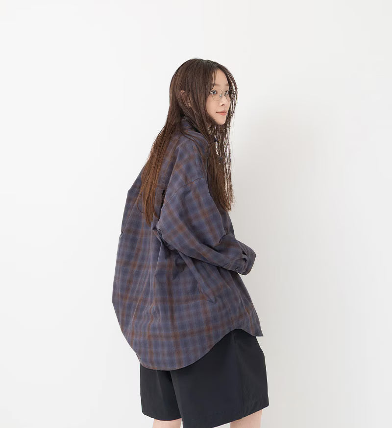 Unisex Ombre Check Shirt - Navy Check