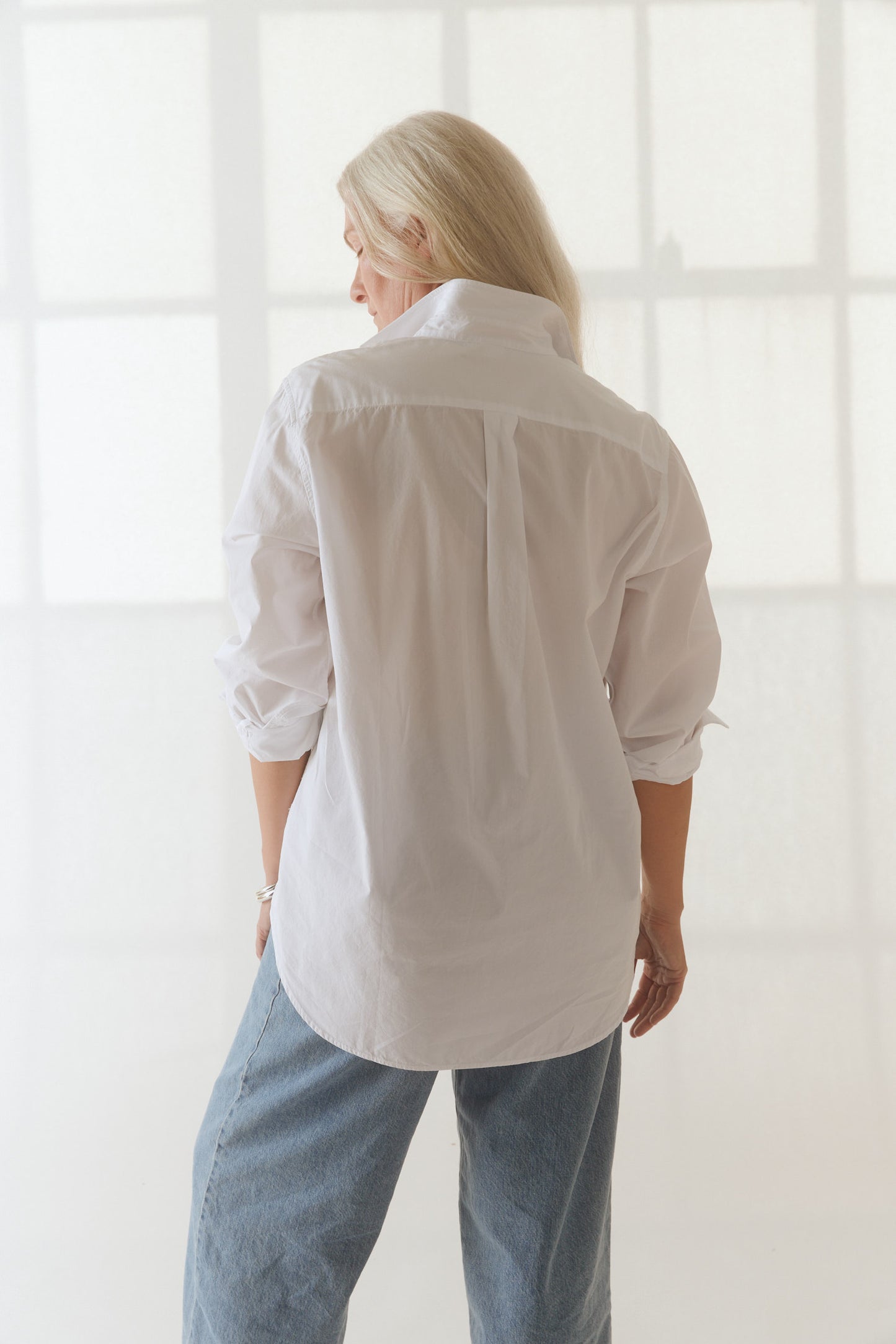 Shark Collar Shirt in True White