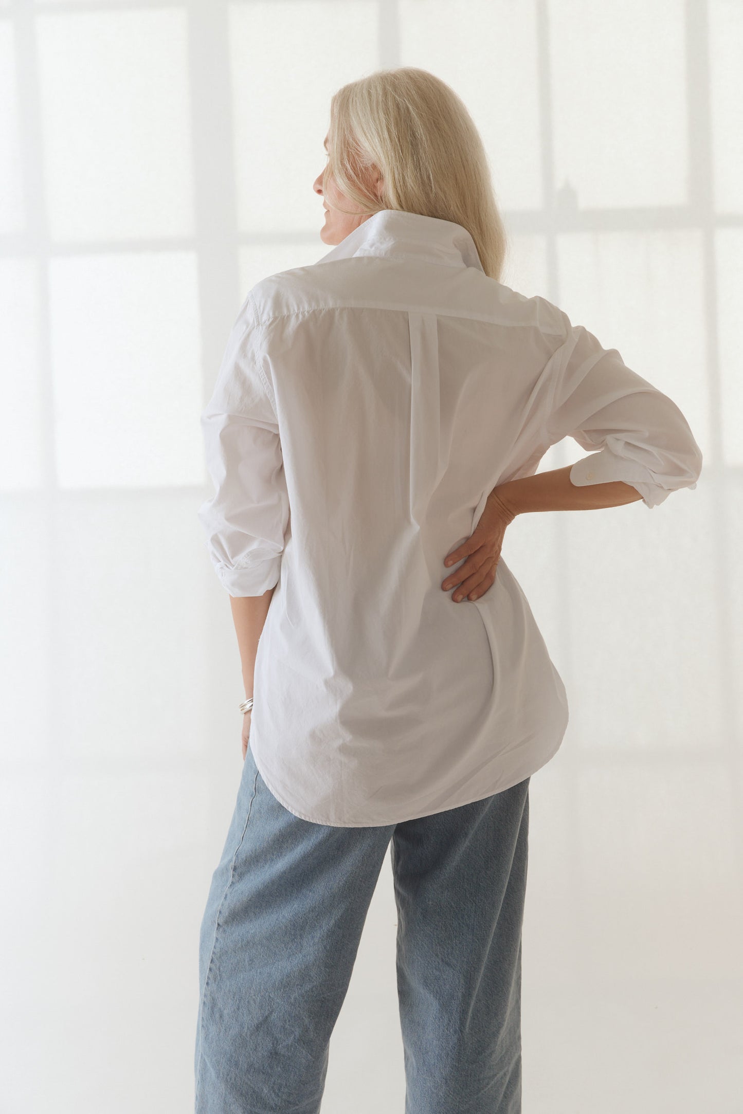 Shark Collar Shirt in True White