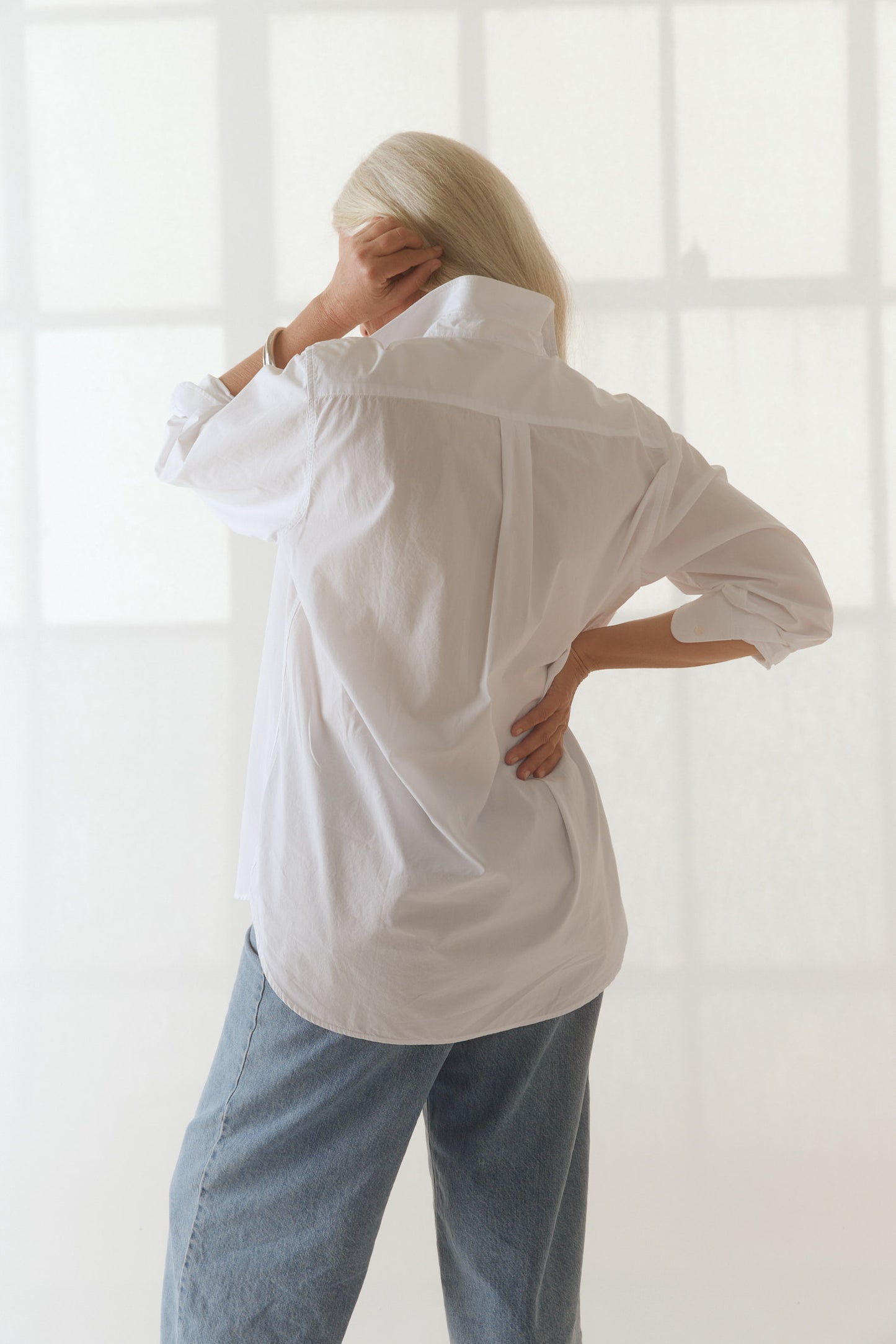 Shark Collar Shirt in True White