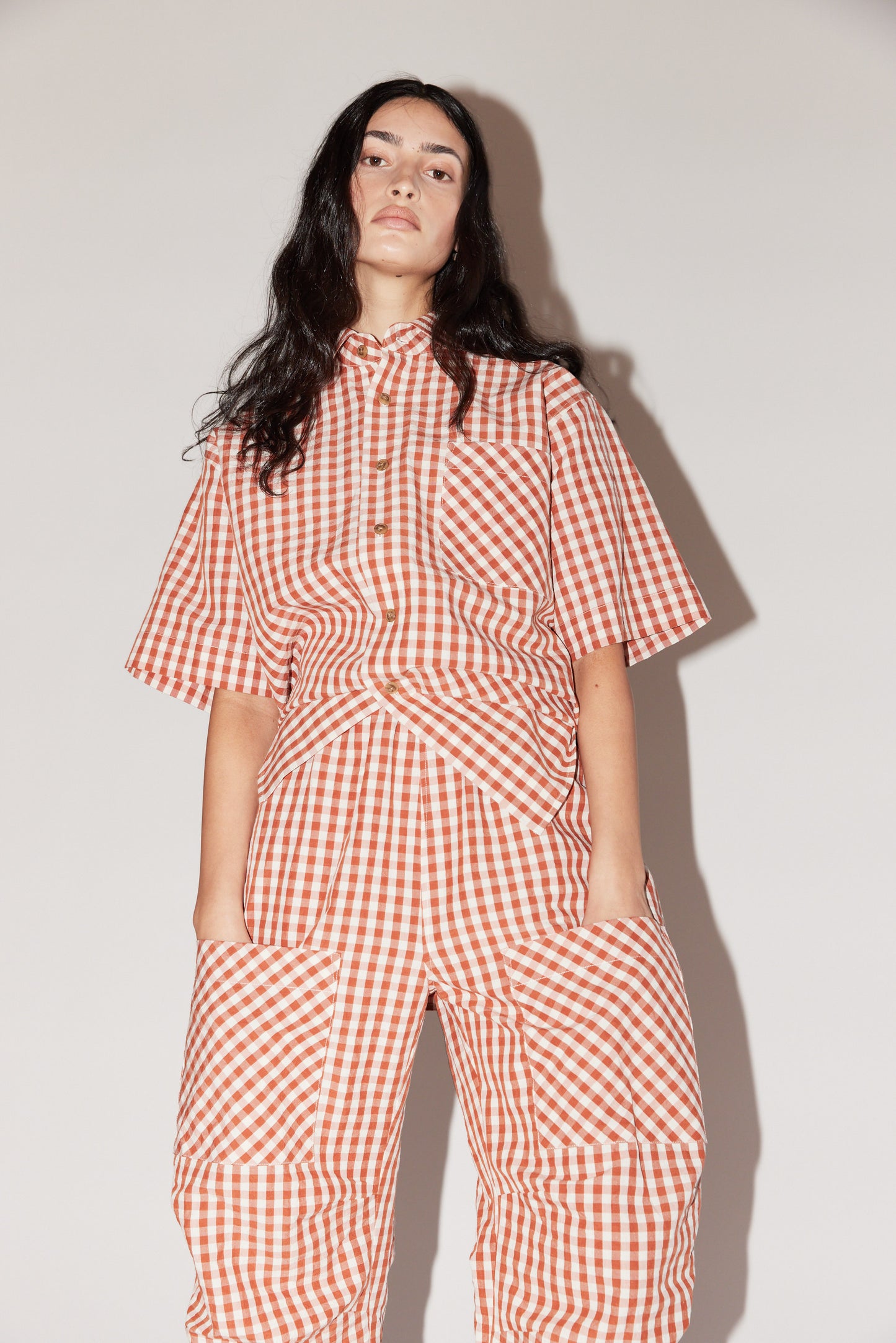 Gingham Patch Pocket Pants