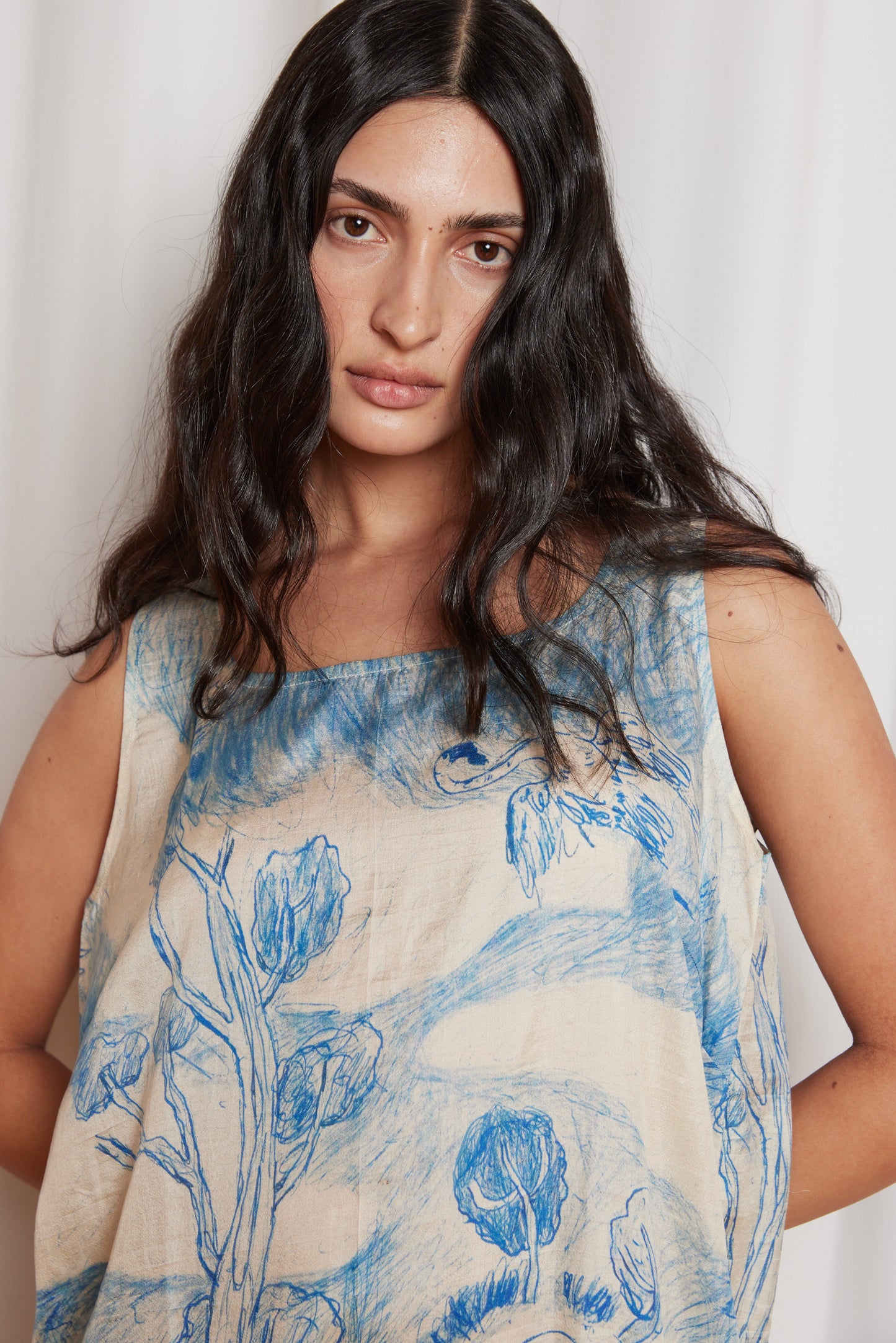 Mary Dress in Blue Pond