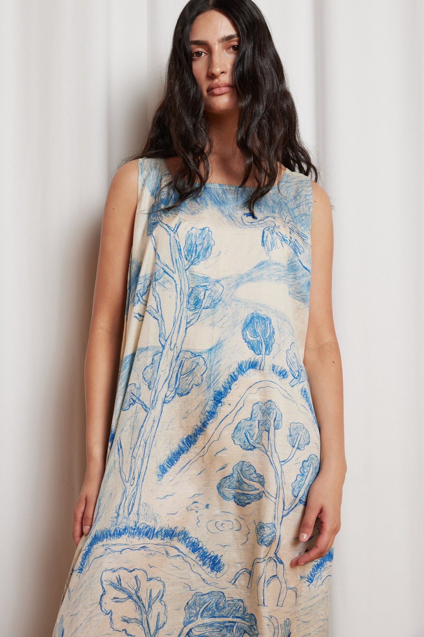 Mary Dress in Blue Pond