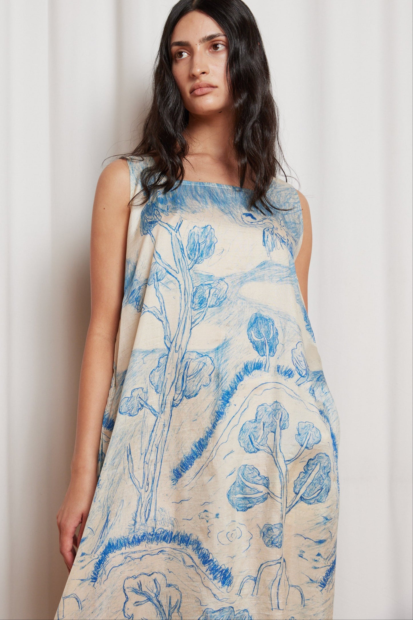 Mary Dress in Blue Pond