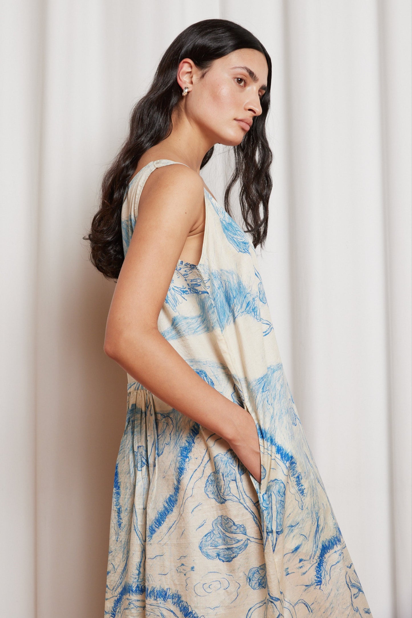 Mary Dress in Blue Pond