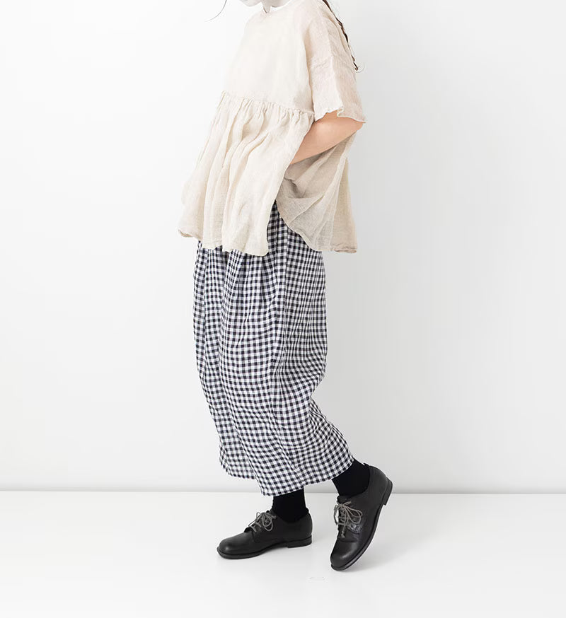 Gingham Check Yoke Pant - Black Check
