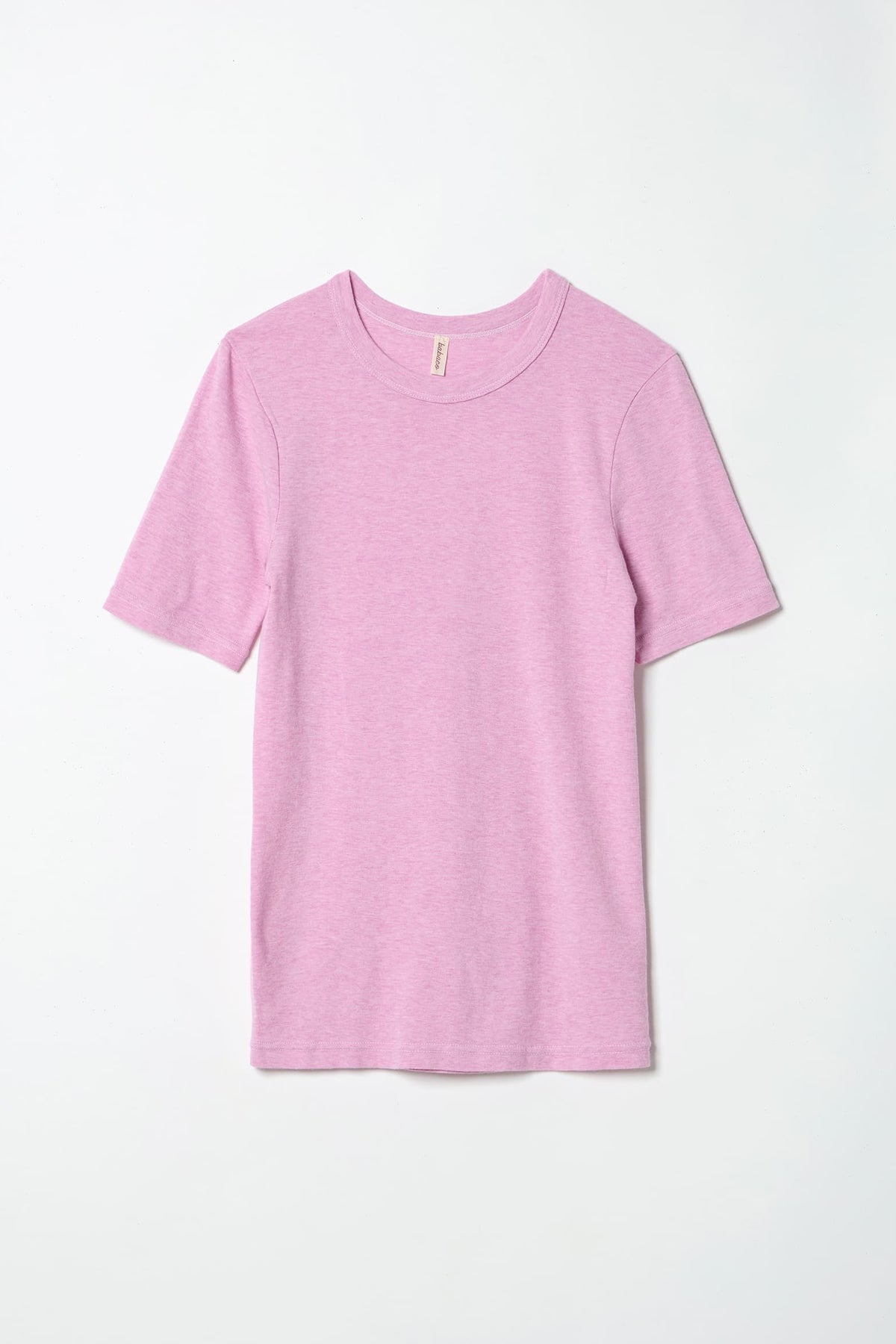 Cotton/Silk Basic T-shirt - Pink