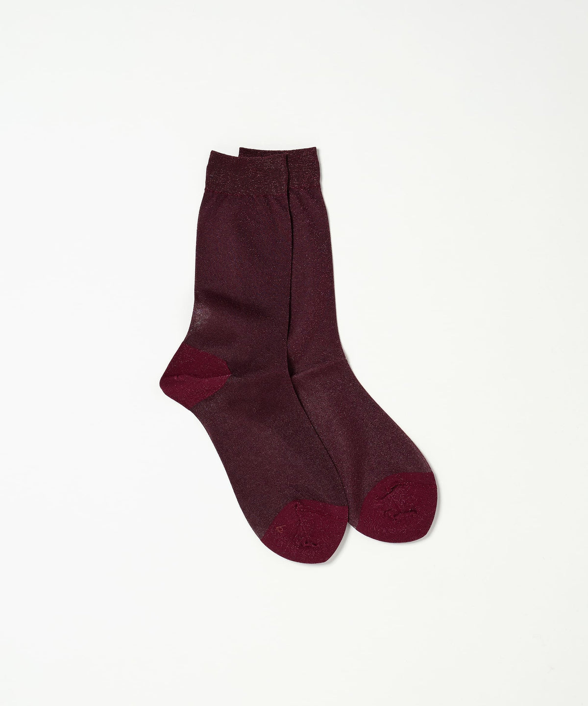 Lurex Sheer Socks - Burgundy