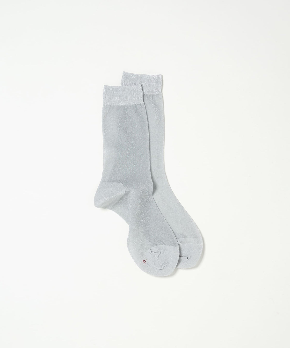 Lurex Sheer Socks - Silver White