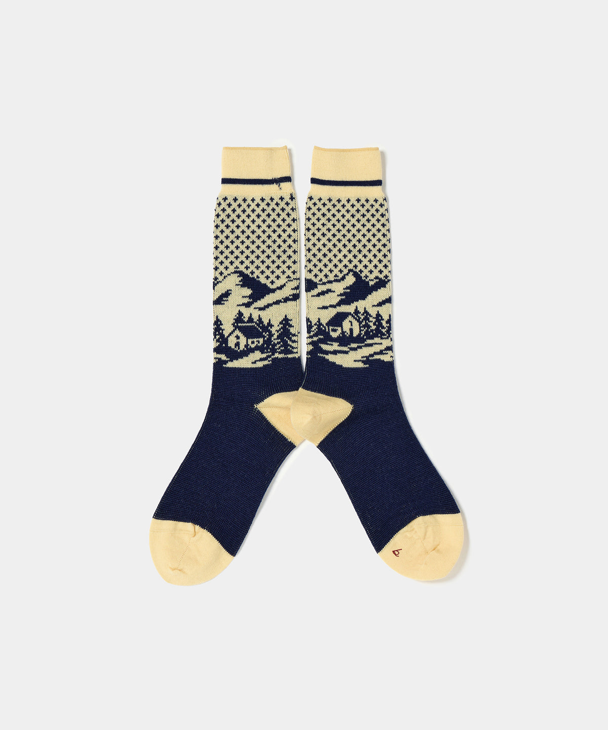 Landscape Jacquard Socks - Navy