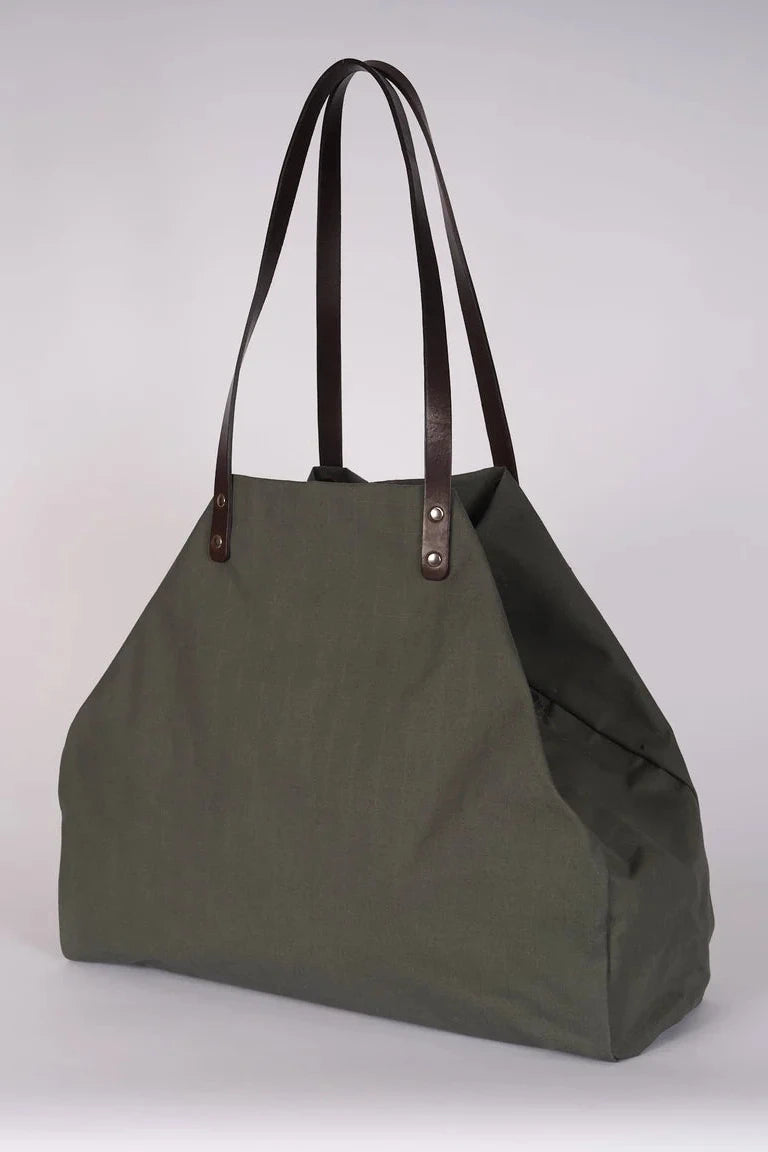 Grid Midi Tote - Green
