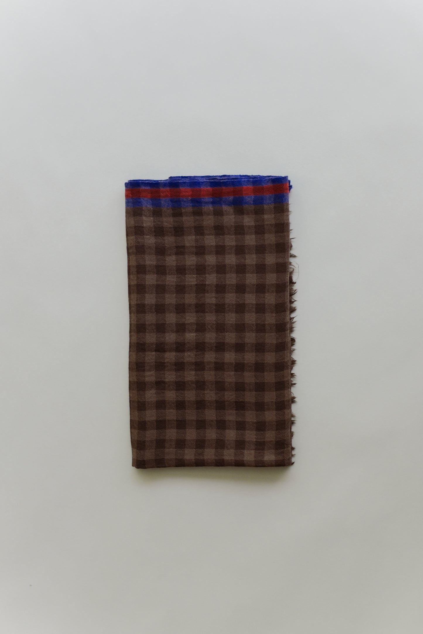 Tess Handloom Merino Scarf in Brown Check