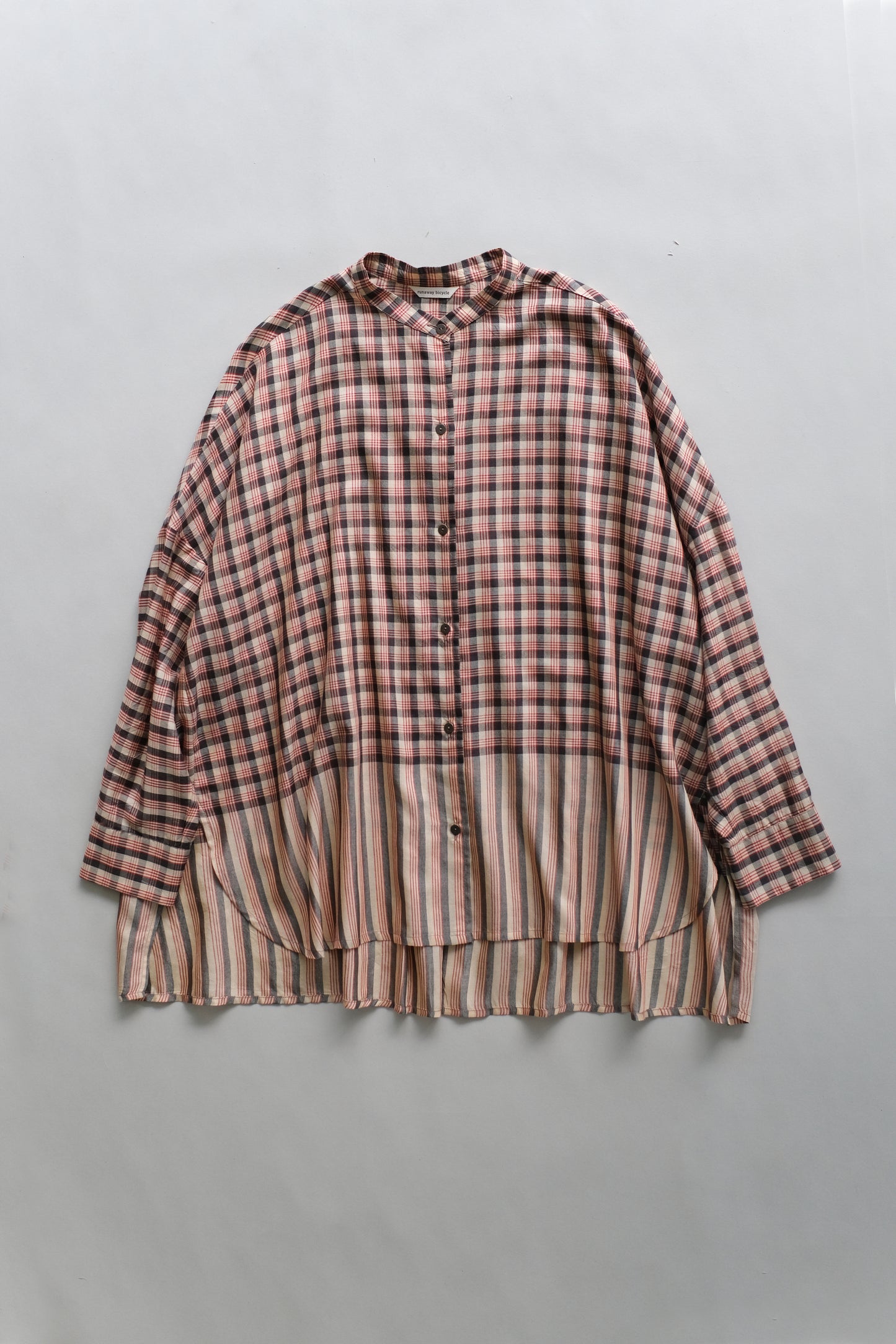 Drew Oversized Shirt in Red Charcoal Check