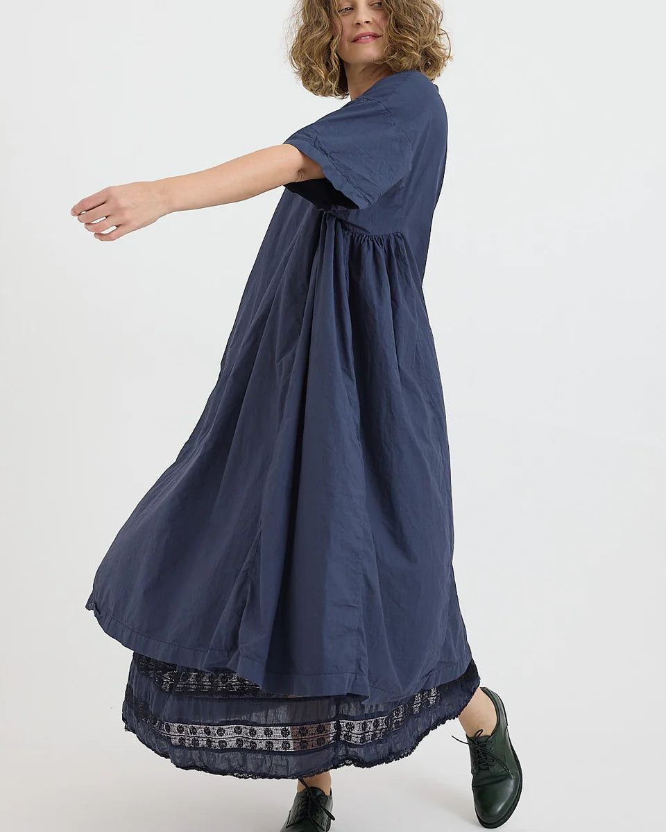Harper Skirt - Navy Cotton Lace