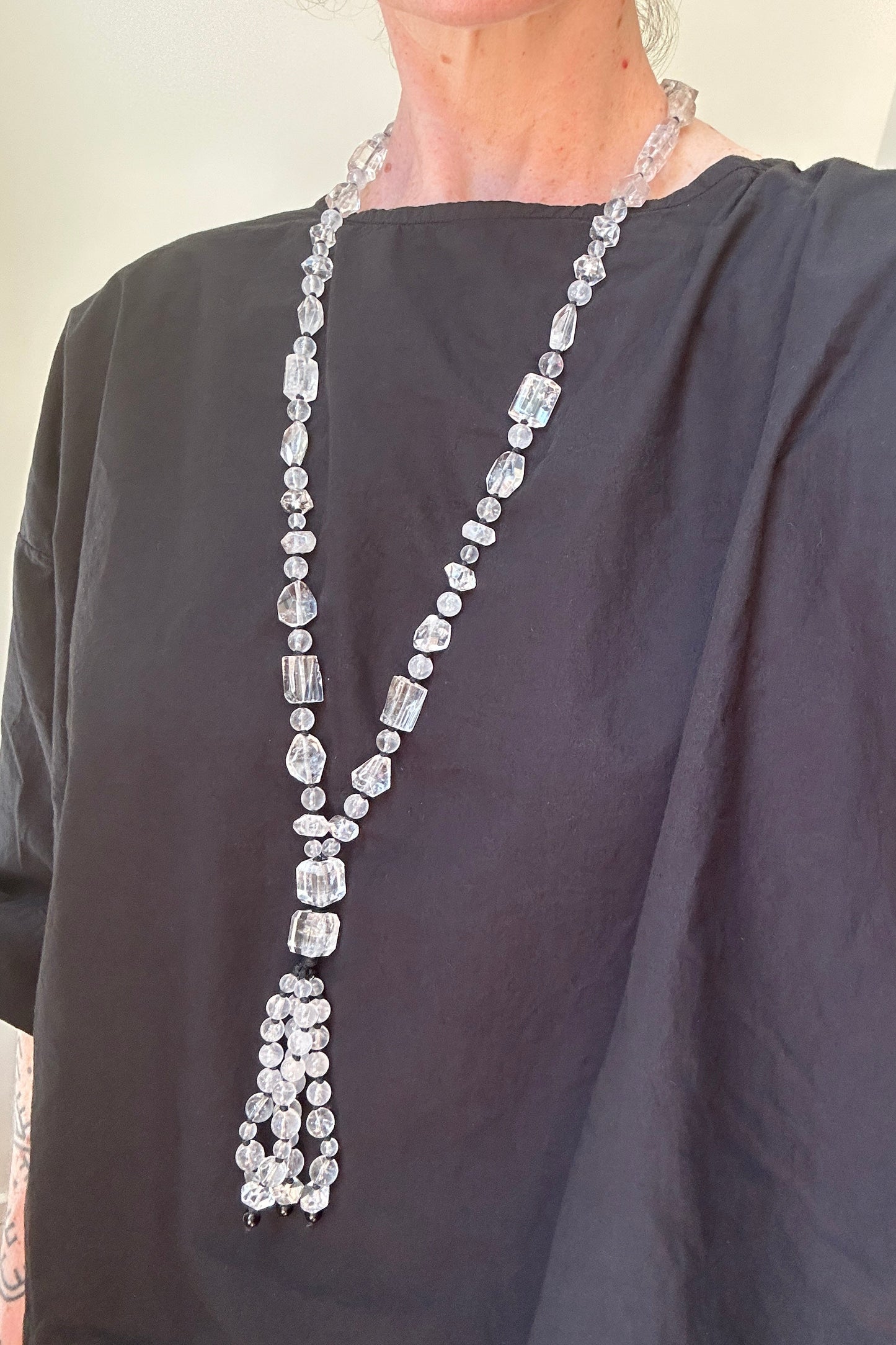 Rock Crystal Tassel Necklace