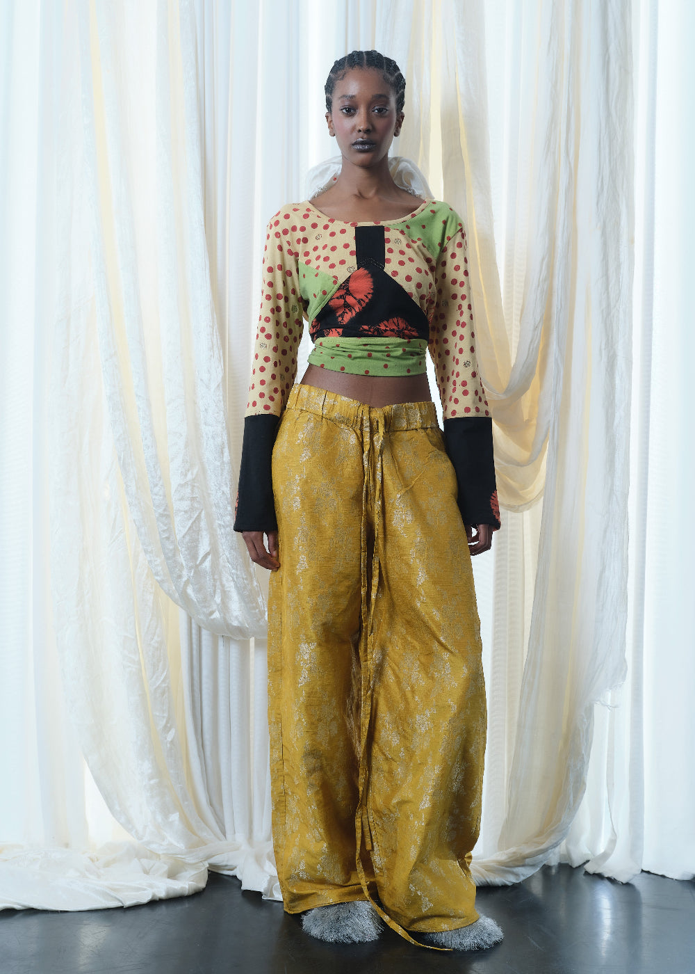 Silk Brocade Boxing Pant in Sun Yellow