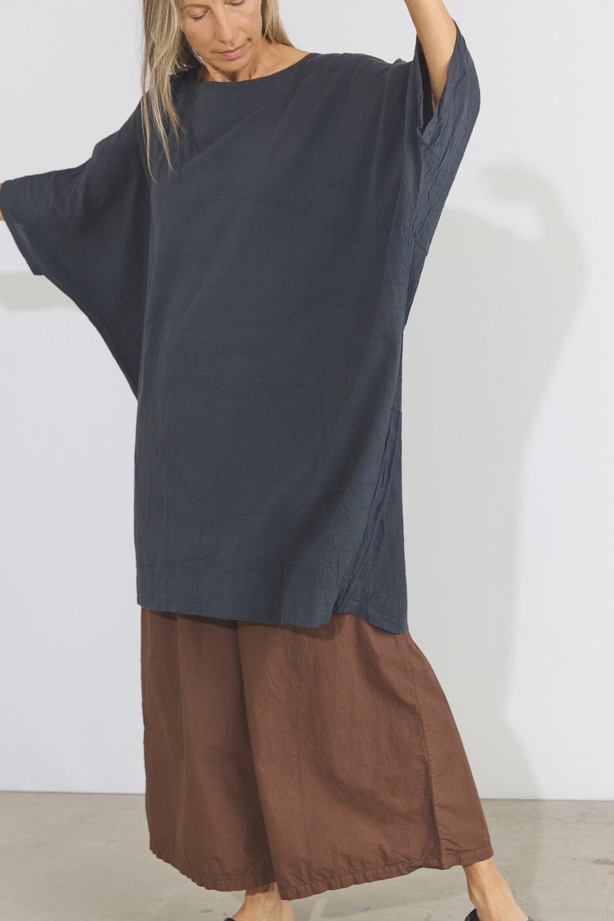 Corse Cotton Box Dress - Charcoal