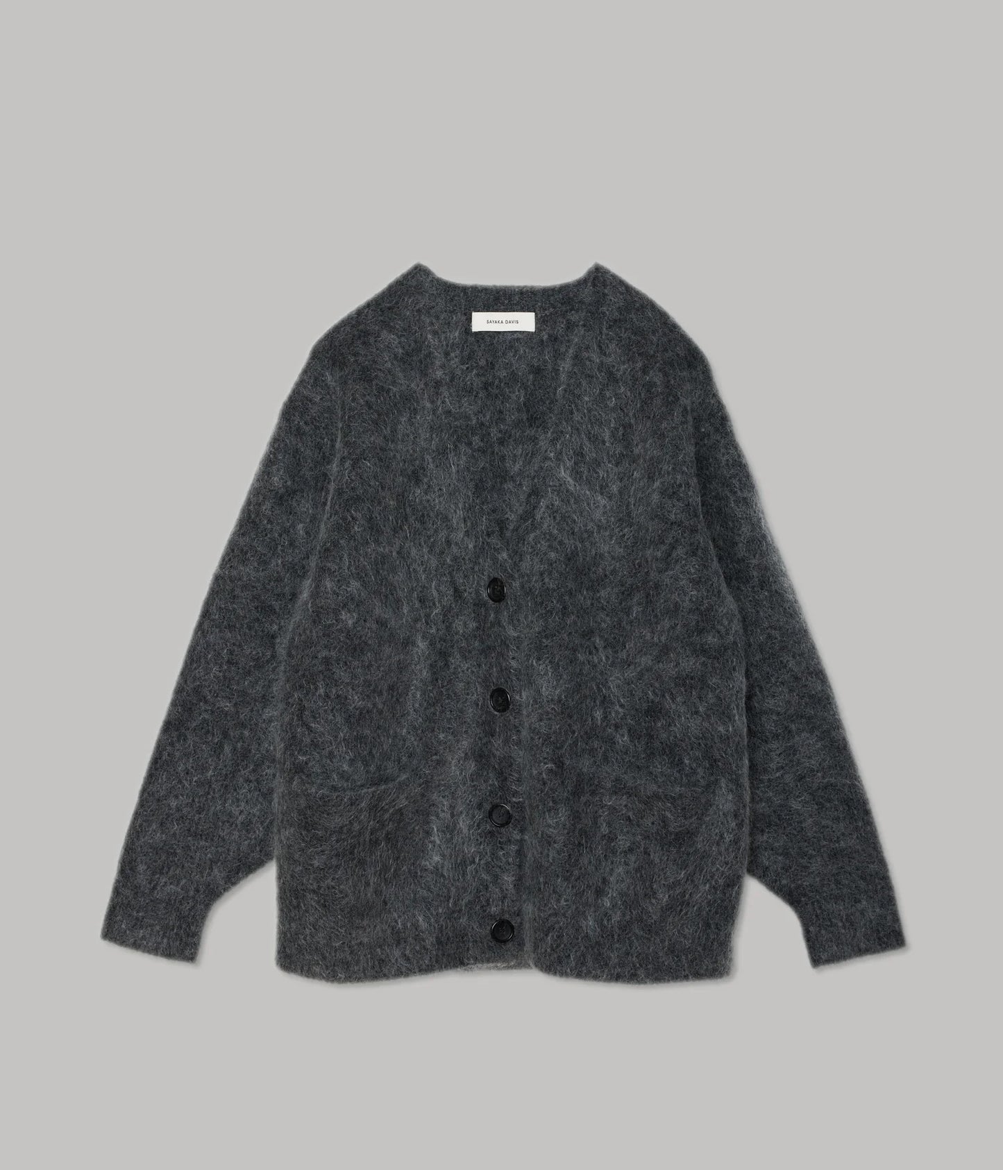 Mohair Cardigan in Charcoal