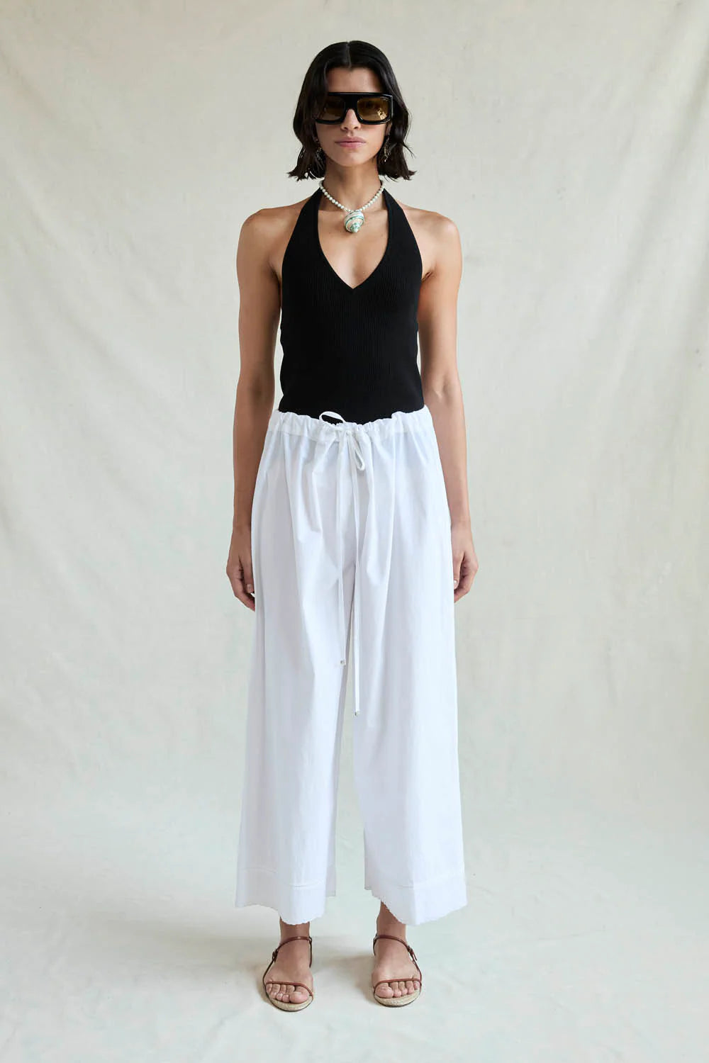 Ramona Poplin Pant in White