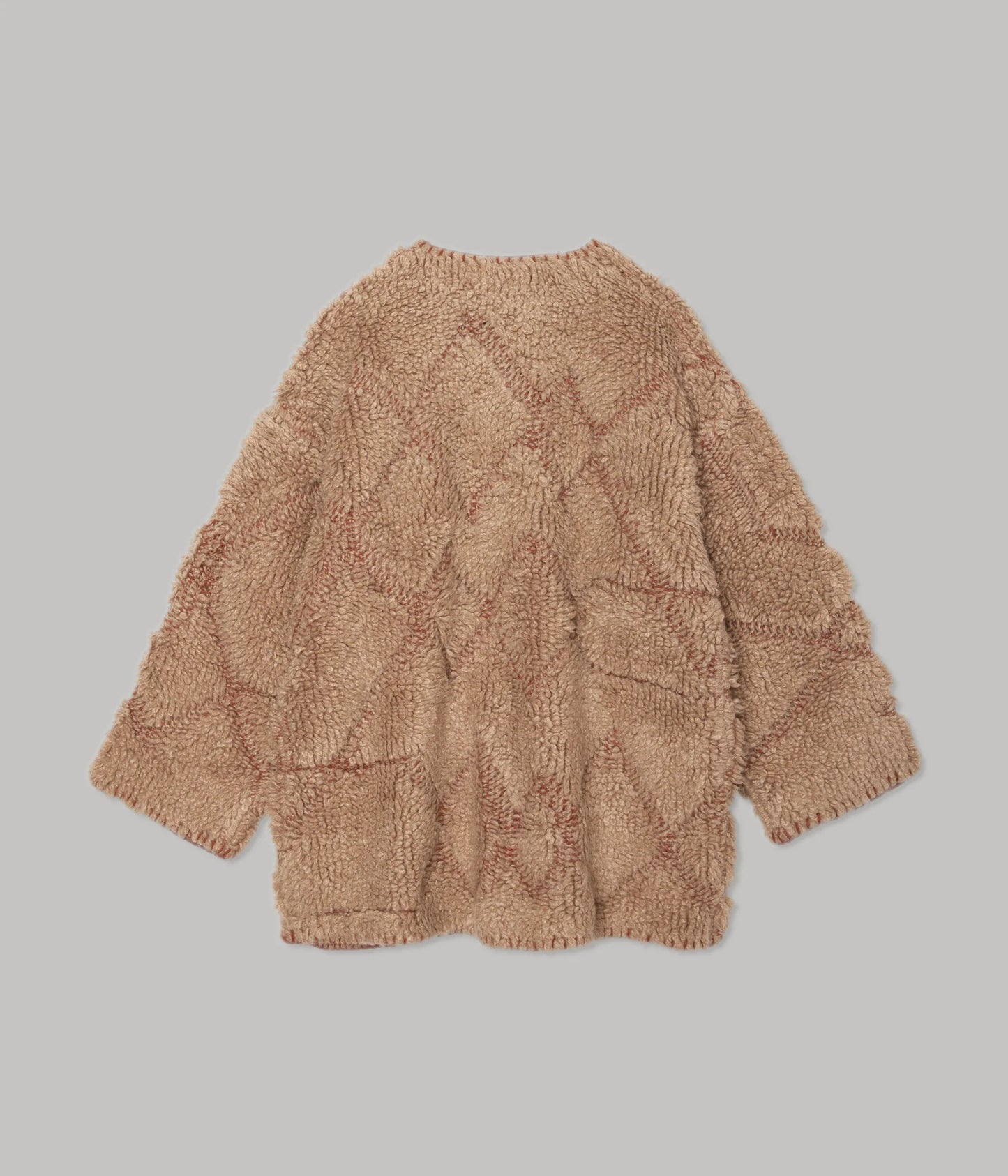 Pile Knit Coat in Ginger