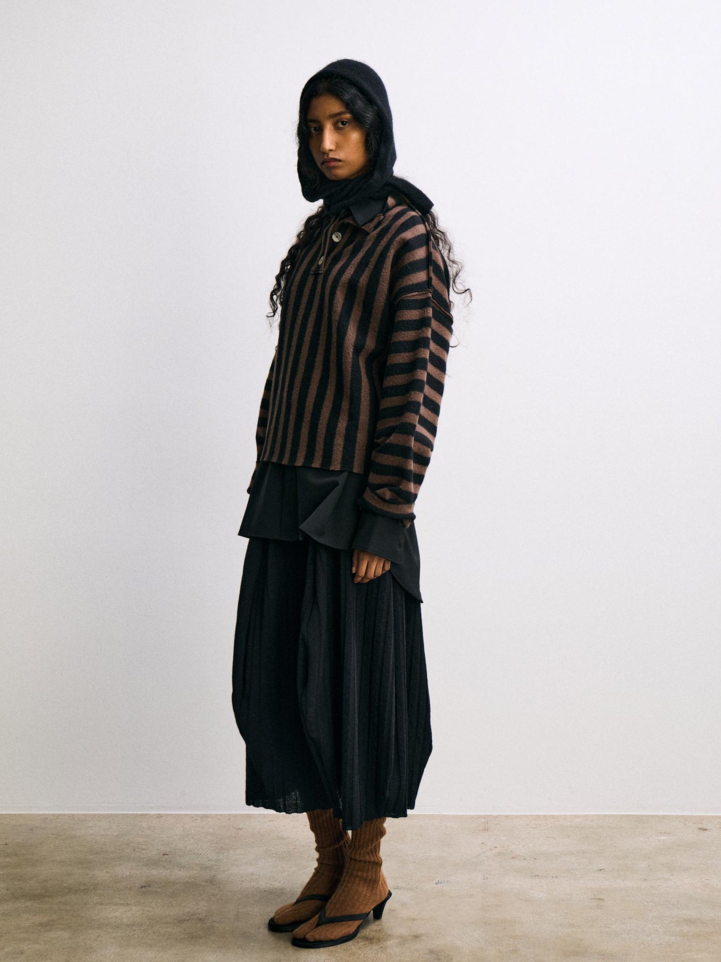 Shikai Polo Sweater in Black Espresso