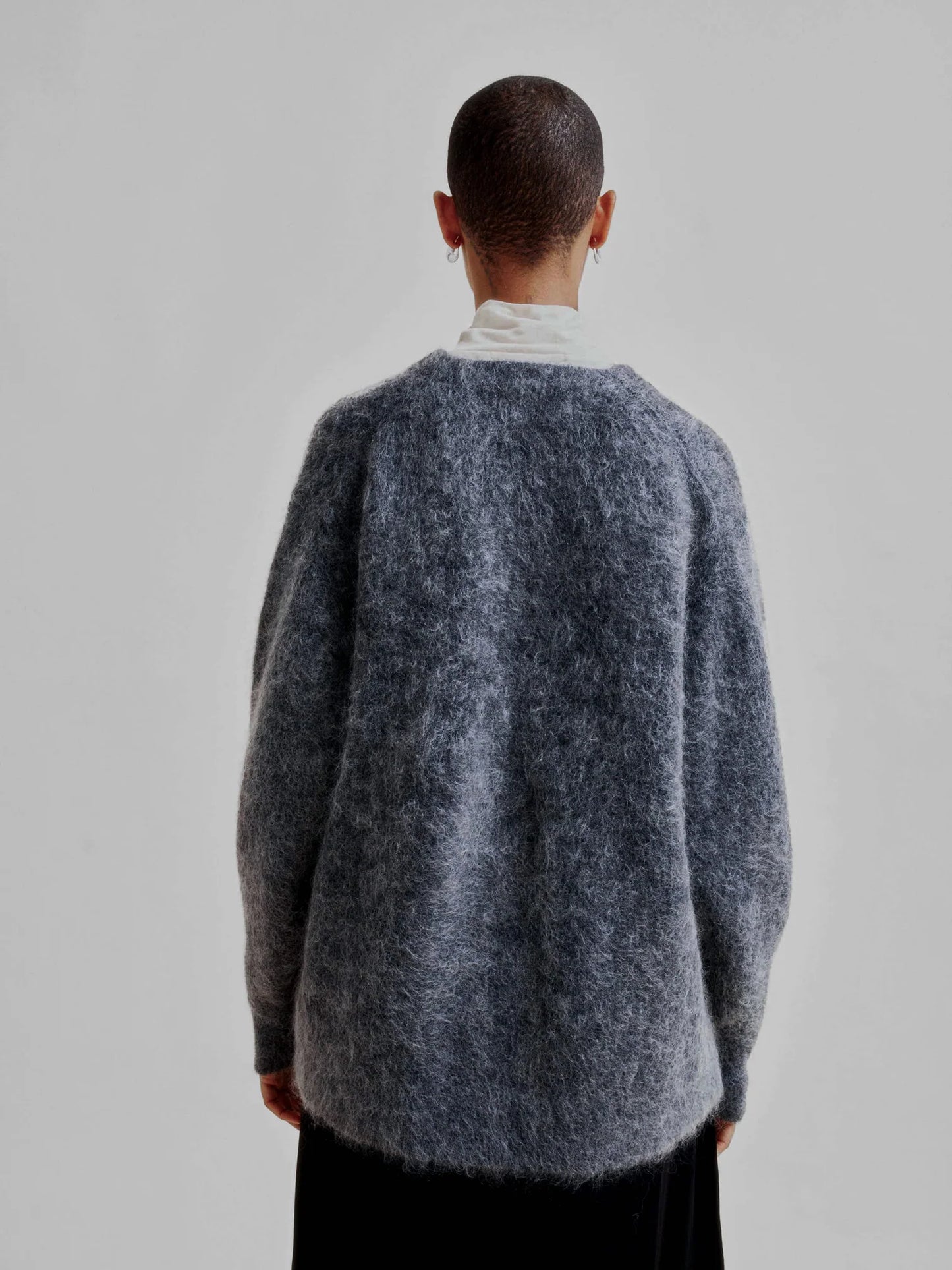 Mohair Cardigan in Charcoal