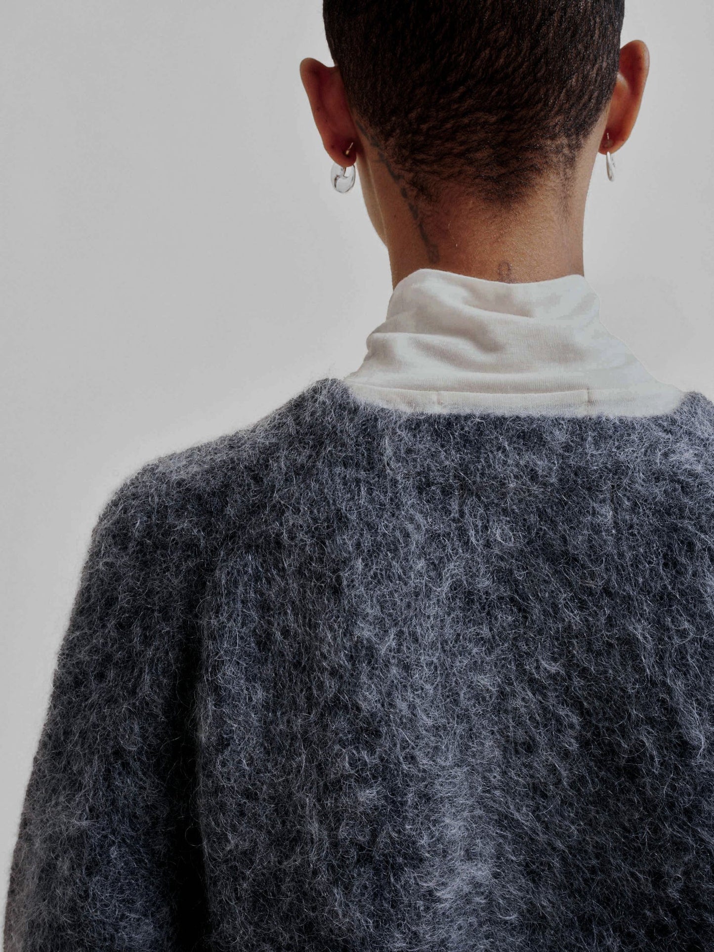 Mohair Cardigan in Charcoal