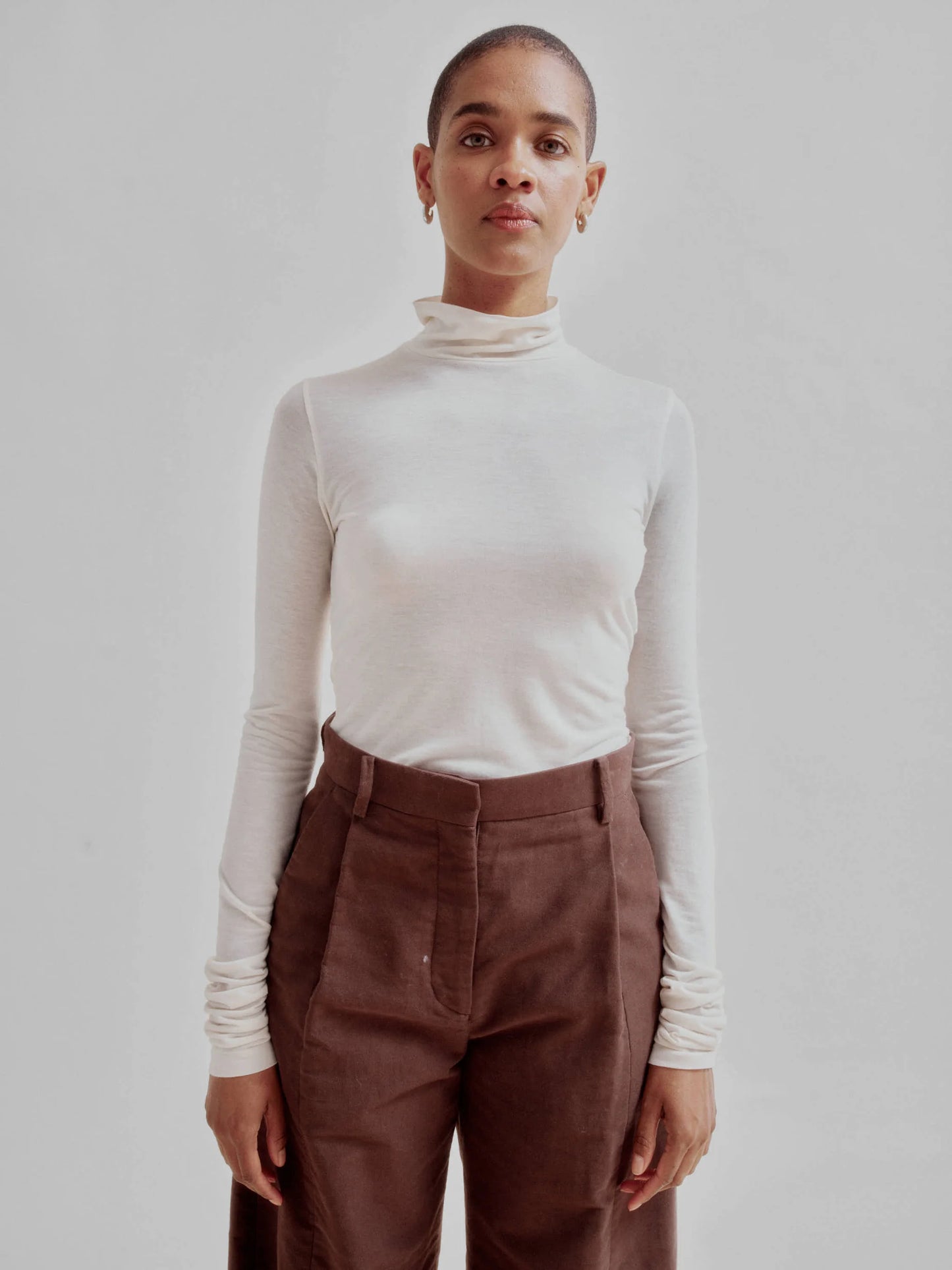 Mockneck Tee in Ivory