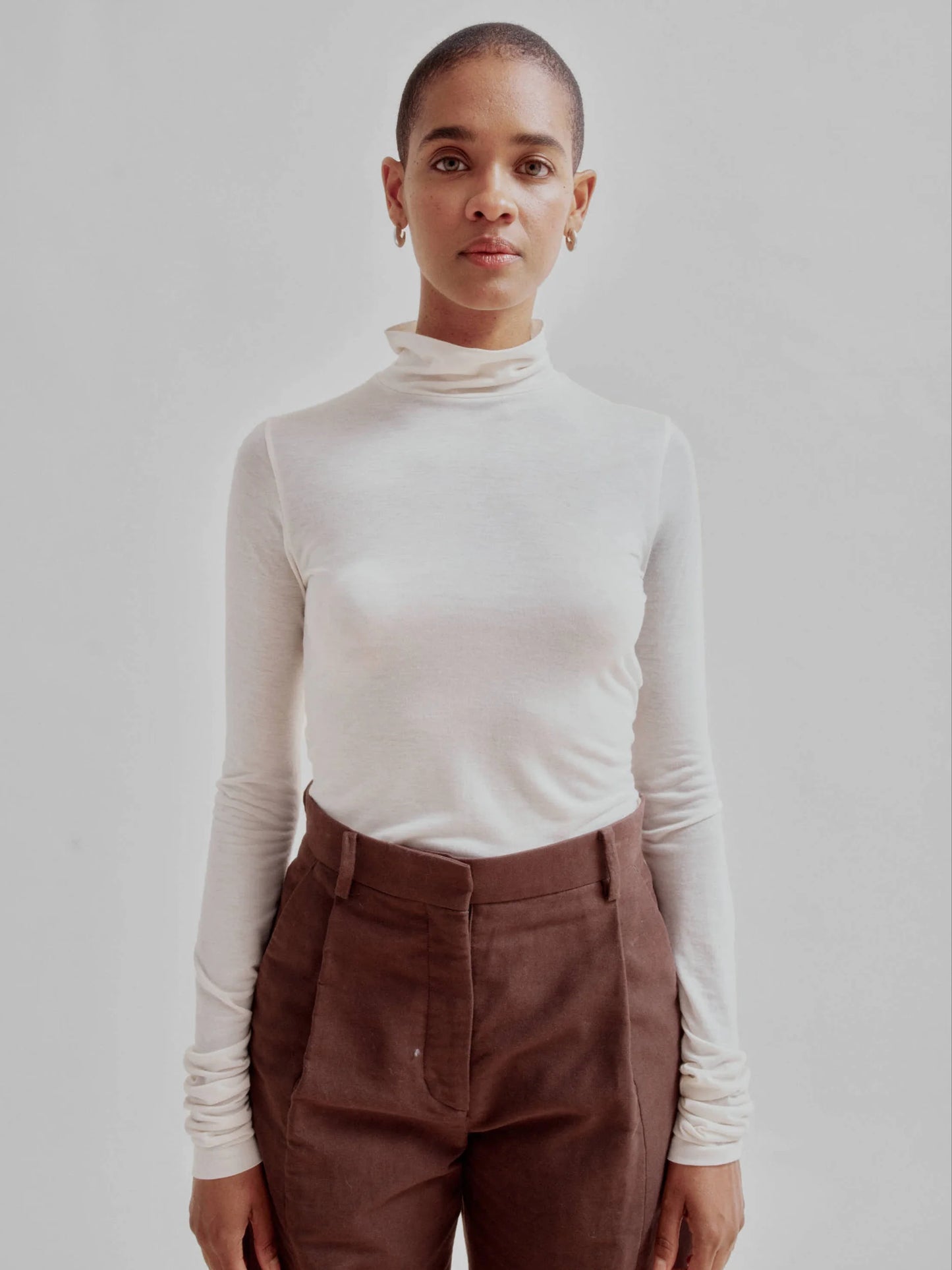 Mockneck Tee in Ivory