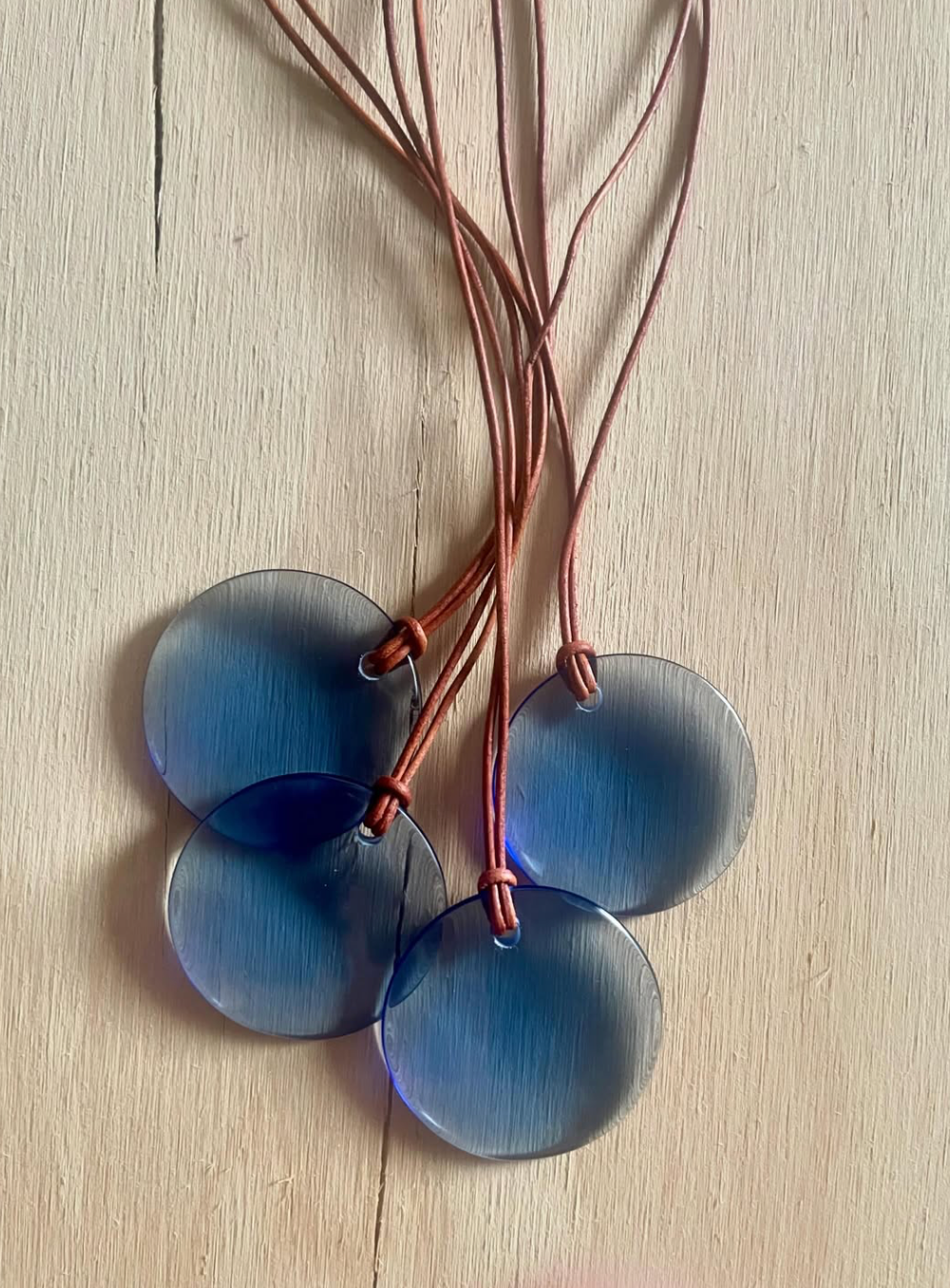 Slag Glass Pendant - Blue