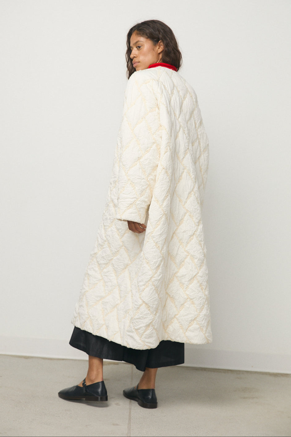 Farrah Quilted Coat in Cream