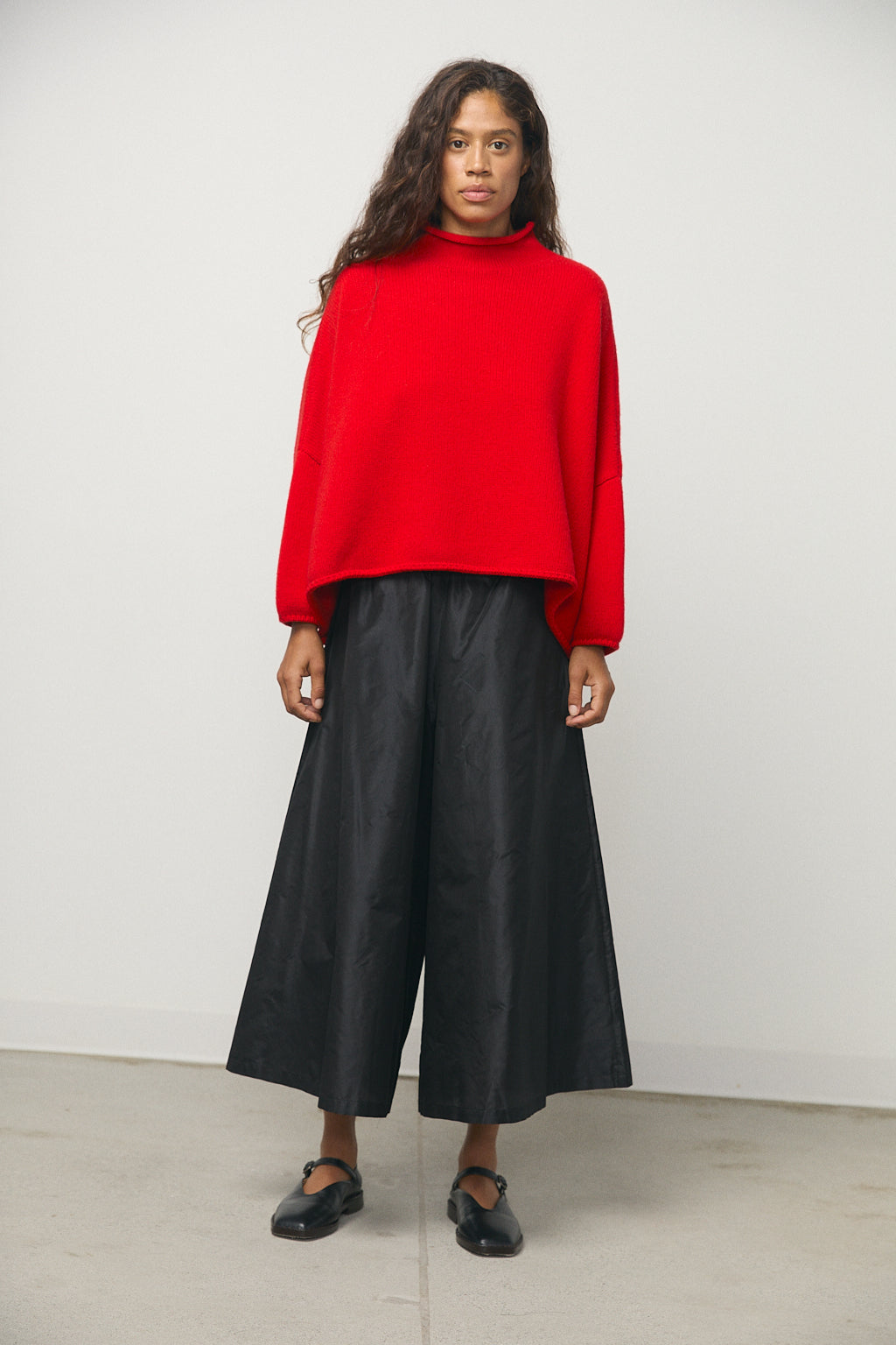 Fosco Taffeta Trousers in Black