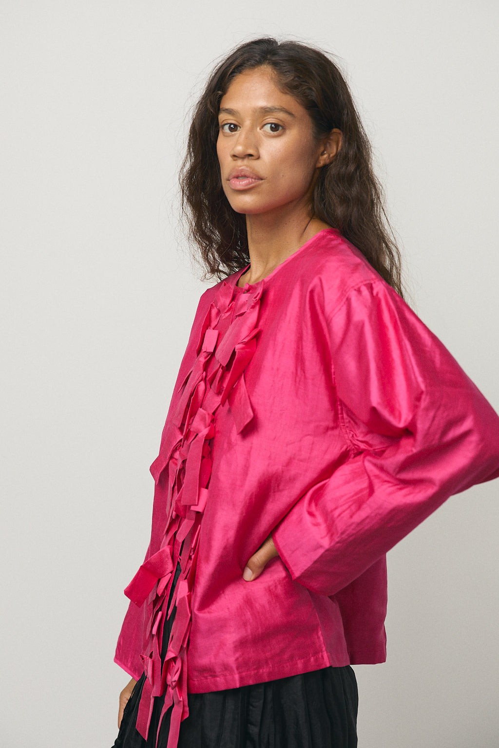 Ribbon Light Jacket in Rose Violet