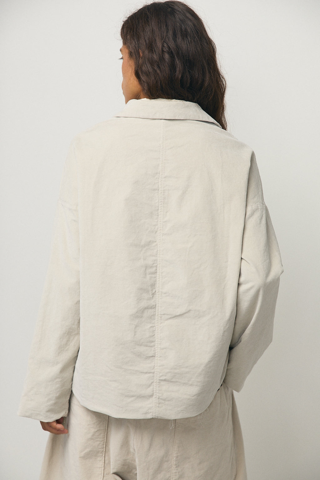 Shirt Loose Blazer in Velvet Oatmeal