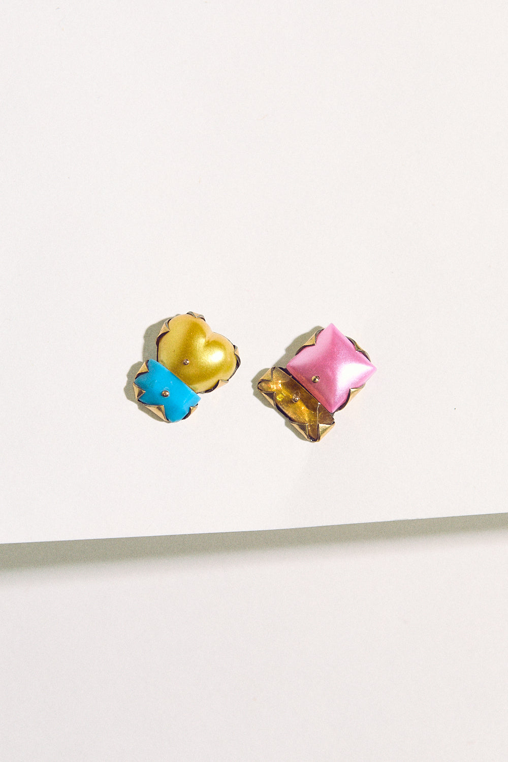 Tiny Pearl Studs - Yellow, Pink & Blue