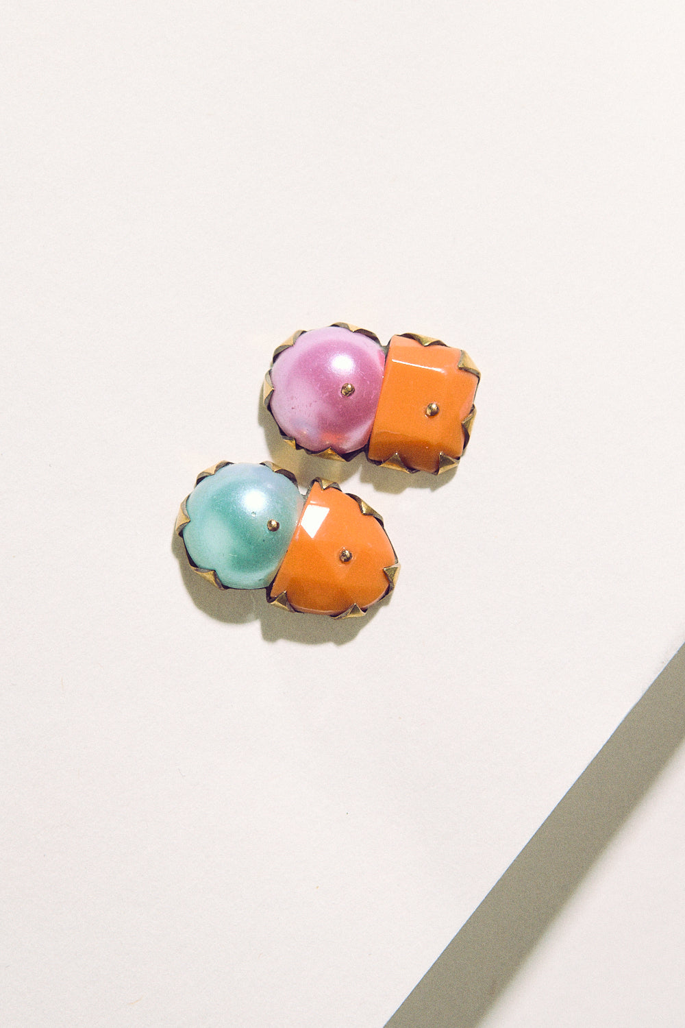 Tiny Pearl Studs - Pink, Blue & Orange