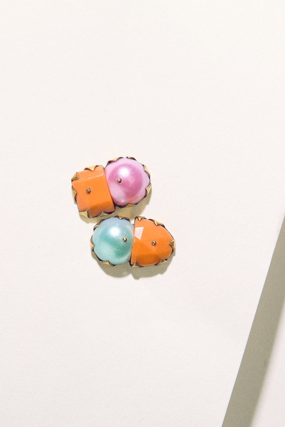 Tiny Pearl Studs - Pink, Blue & Orange