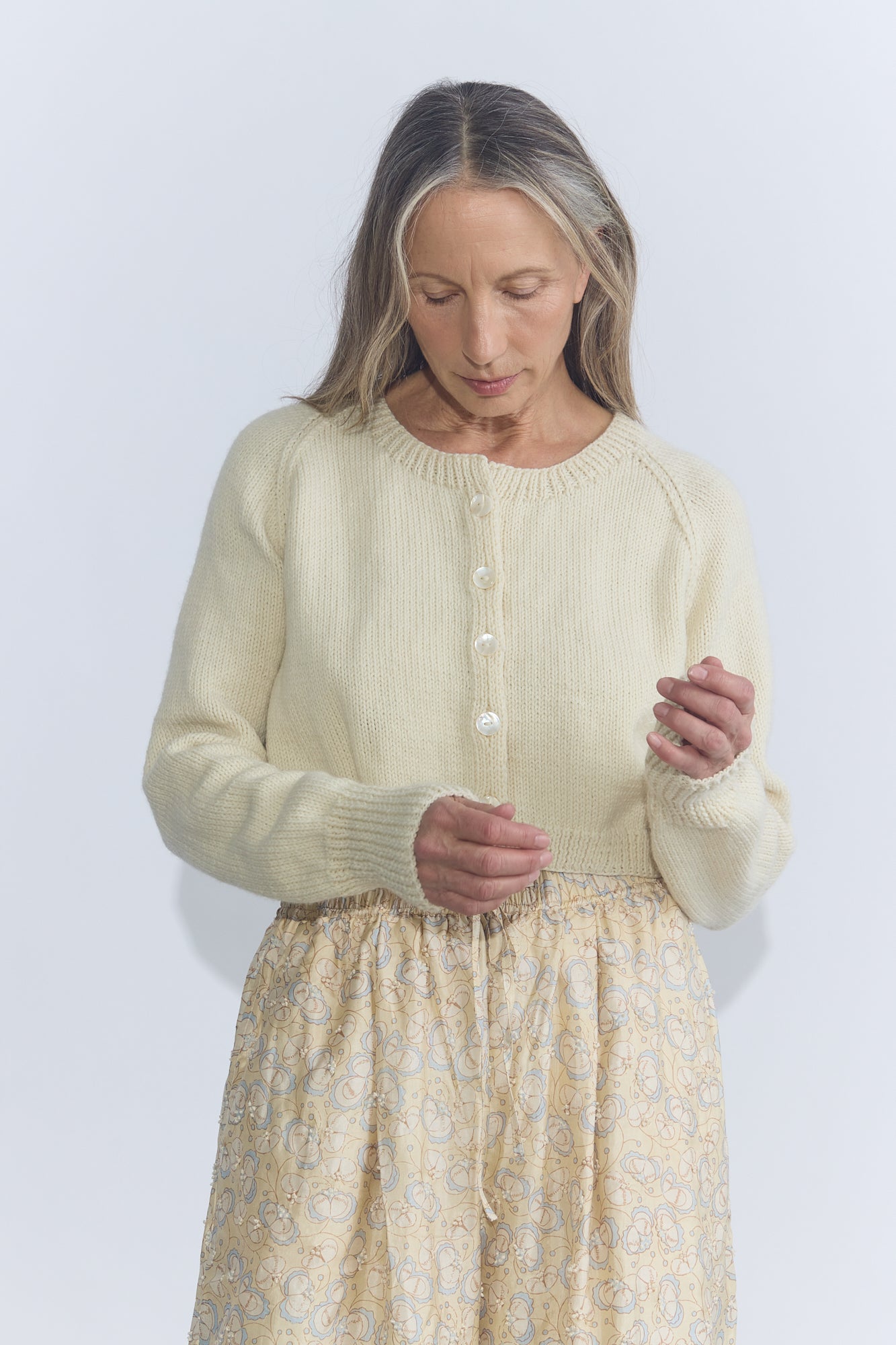 Hand-knit Cardigan - Cream