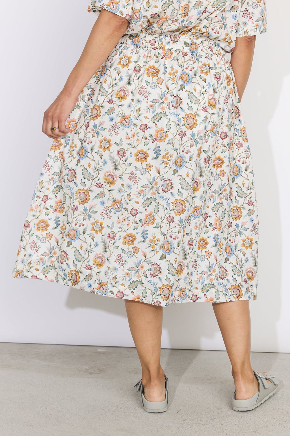 Linen Blend Liberty Floral Paisley Skirt