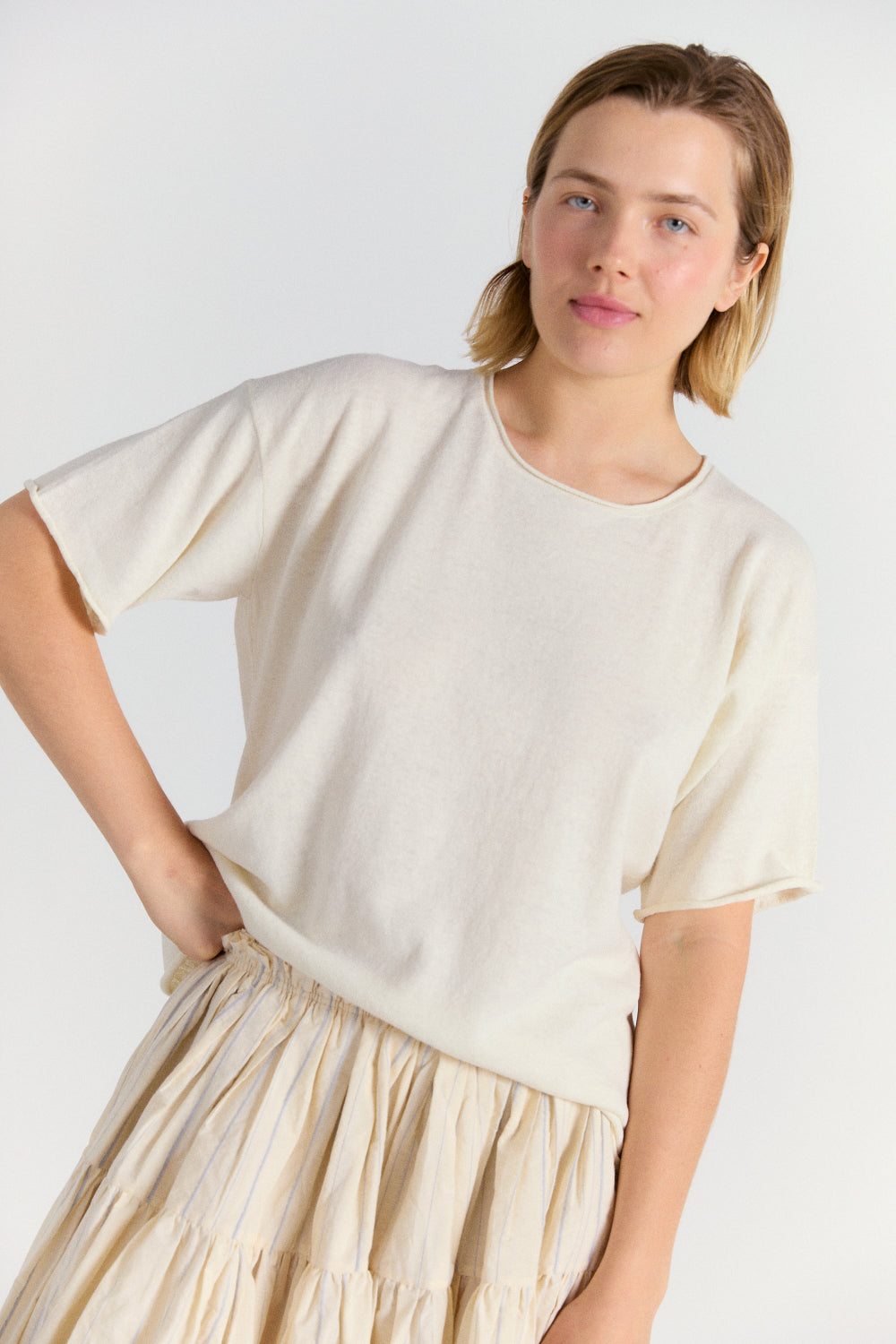 Loose Tee in Chalk