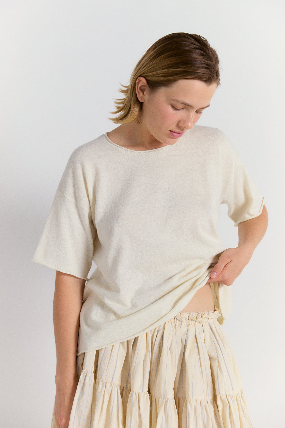 Loose Tee in Chalk