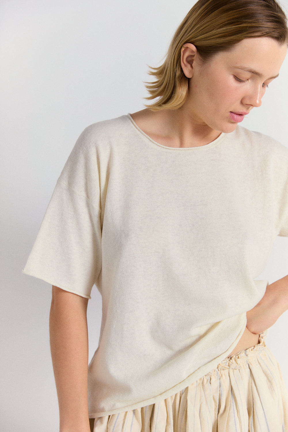 Loose Tee in Chalk