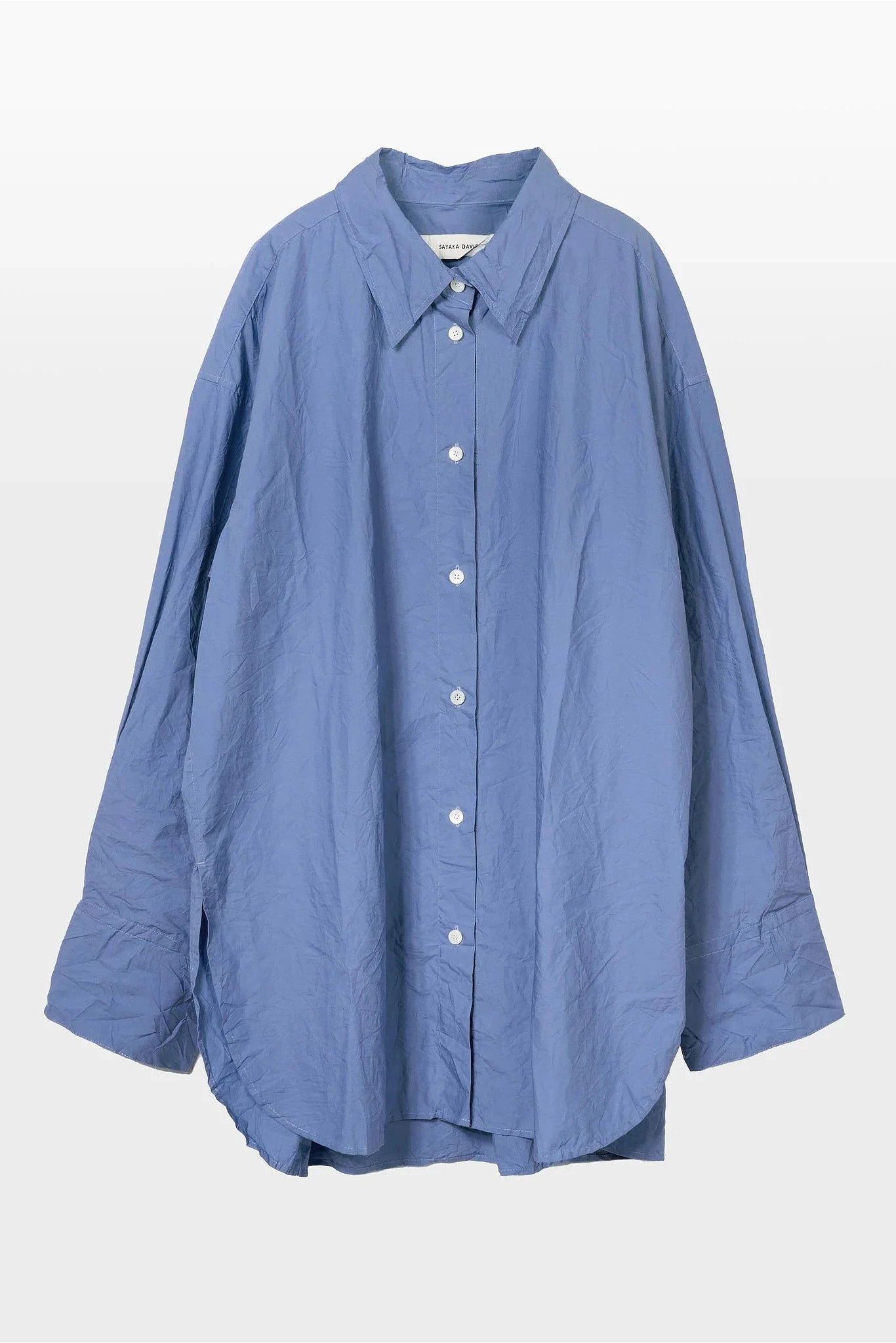 Crinkled Oversized Shirt - French Blue