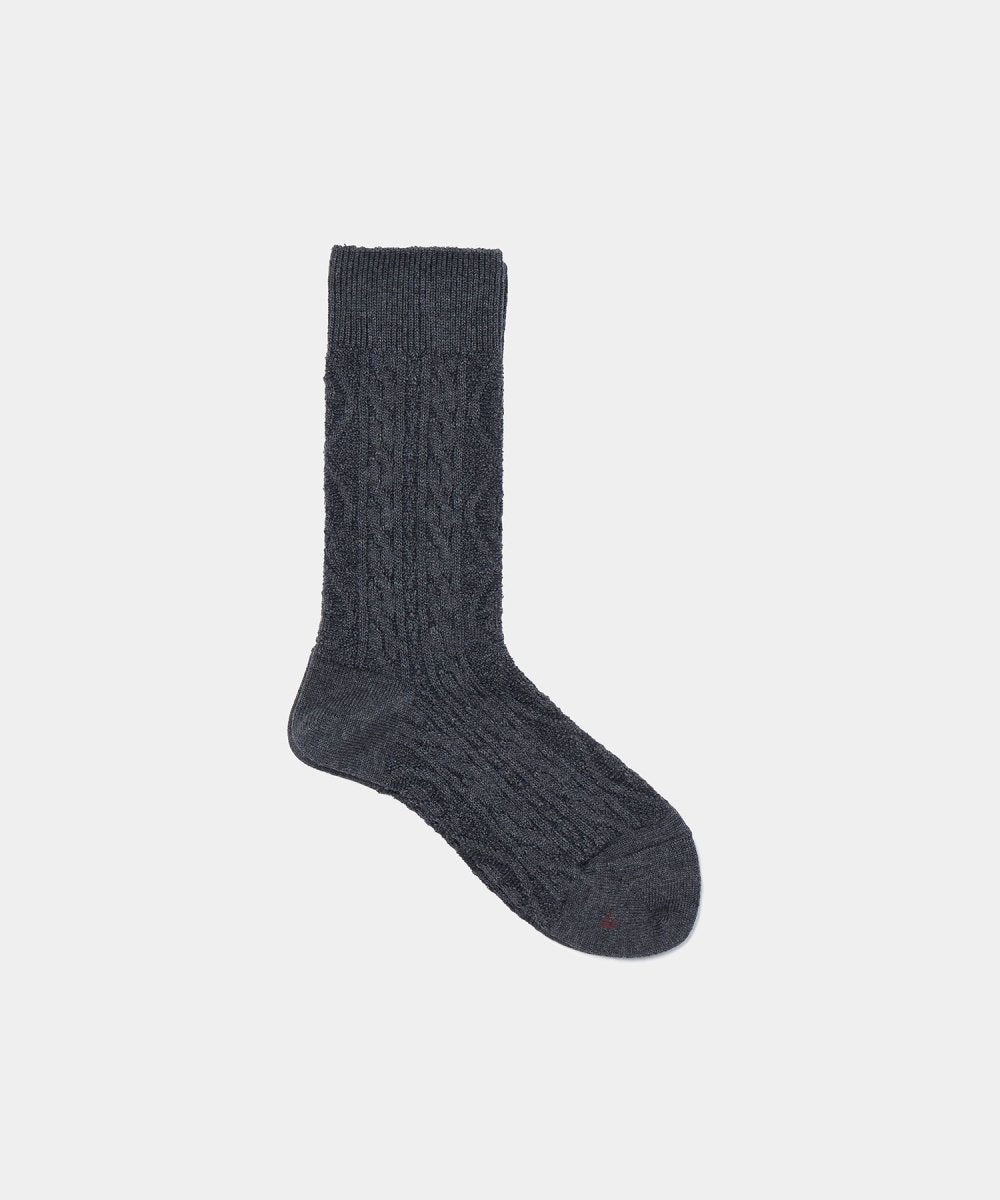 Cable Socks in Charcoal - Soochie - Babaco