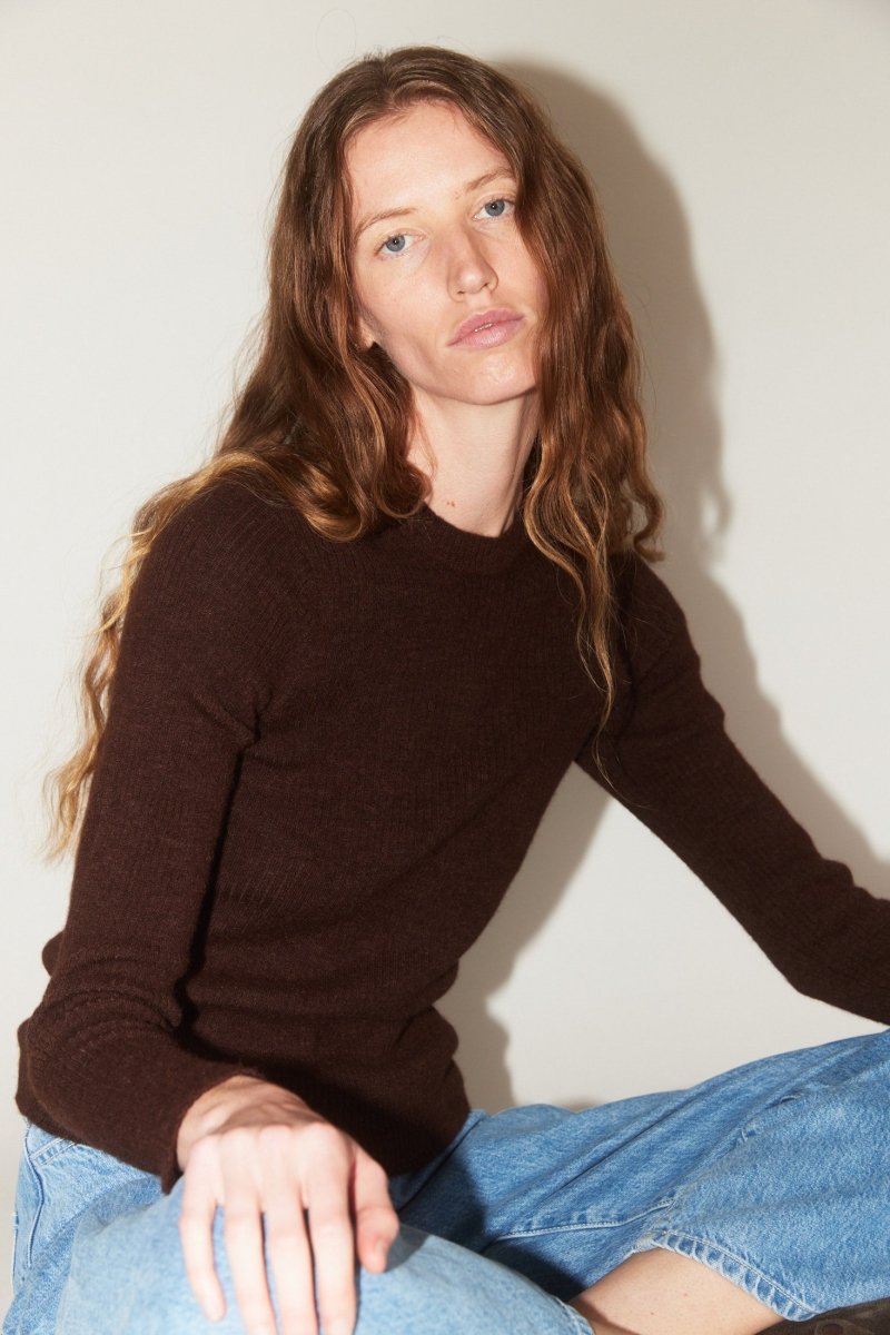 Core Rib Top in Syrup - Soochie - Bare Knitwear