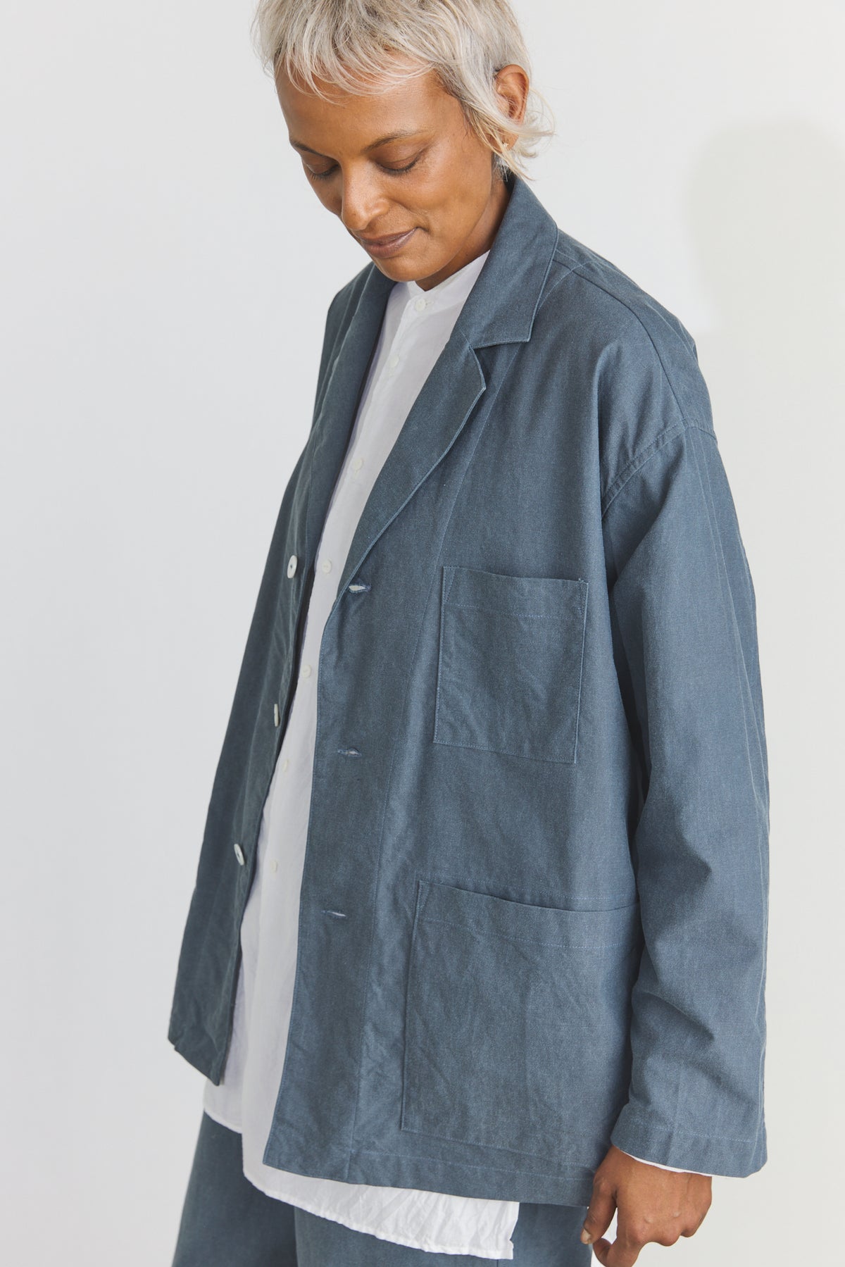 Cotton Oxfort Atelier Jacket - Fade Blue