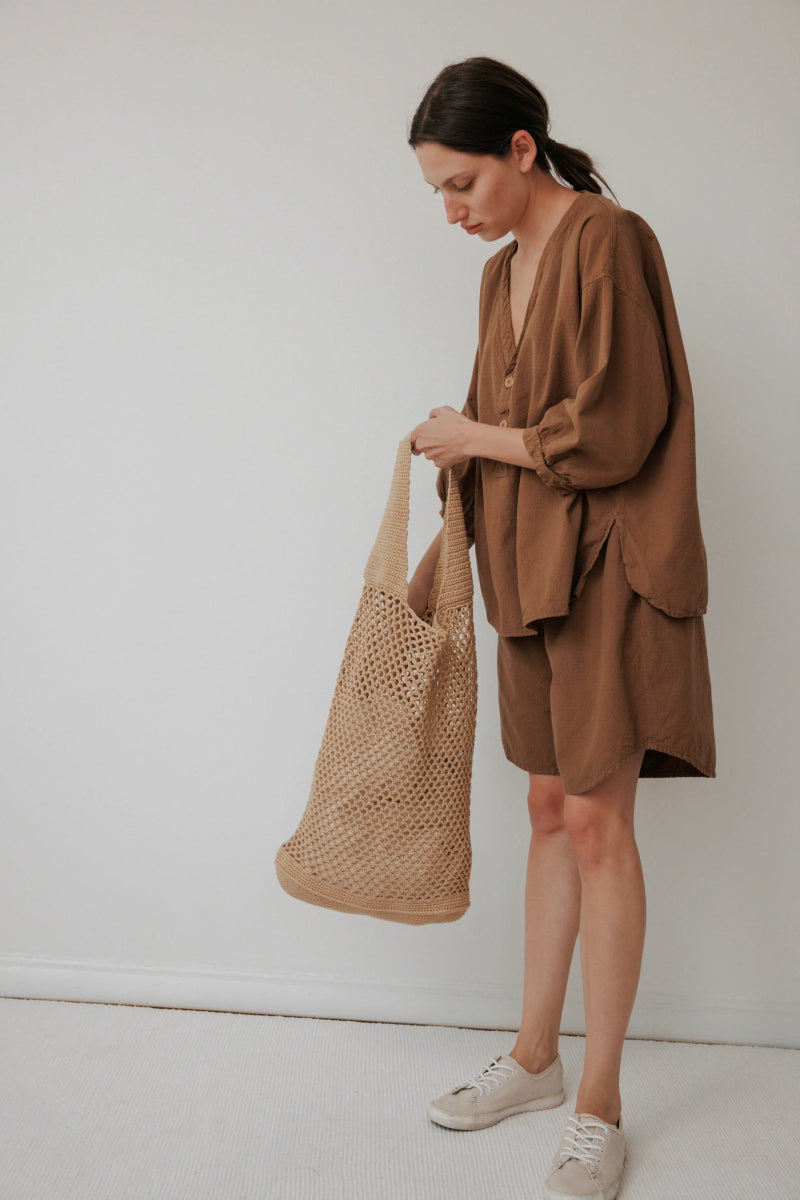 Crochet Tote in Sand - Soochie - Wol Hide