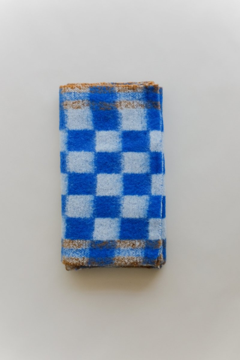 Nory Woolen Scarf in Blue Check - Soochie - Runaway Bicycle