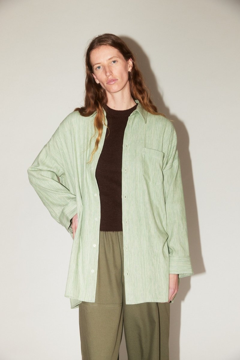 Oversized Shirt in Sage Chambray - Soochie - Marrakshi Life
