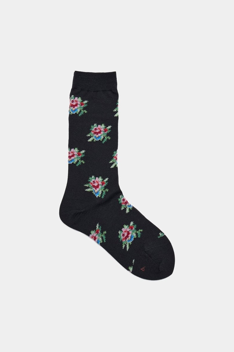 Rose Socks in Black - Soochie - Babaco